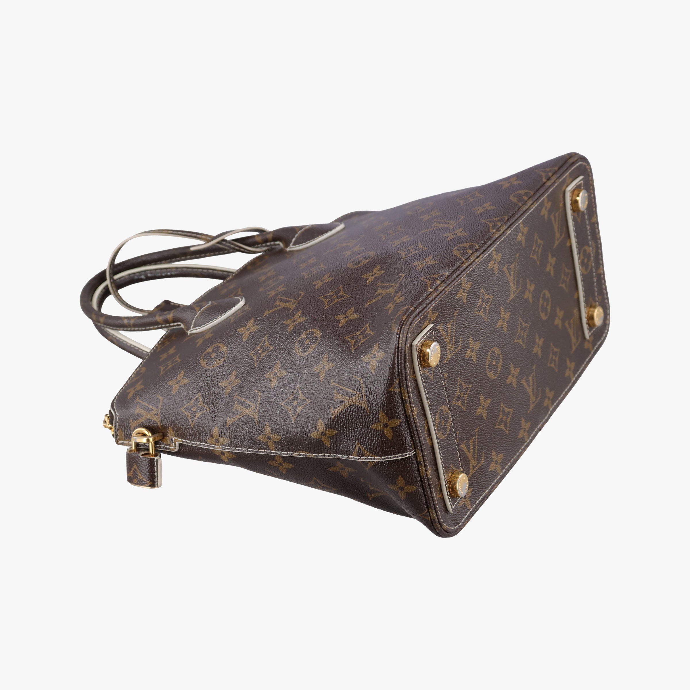 Pre-owned Louis Vuitton Lockit Monogram/Brown Shiny Monogram M40597 handbag | stylenewstar