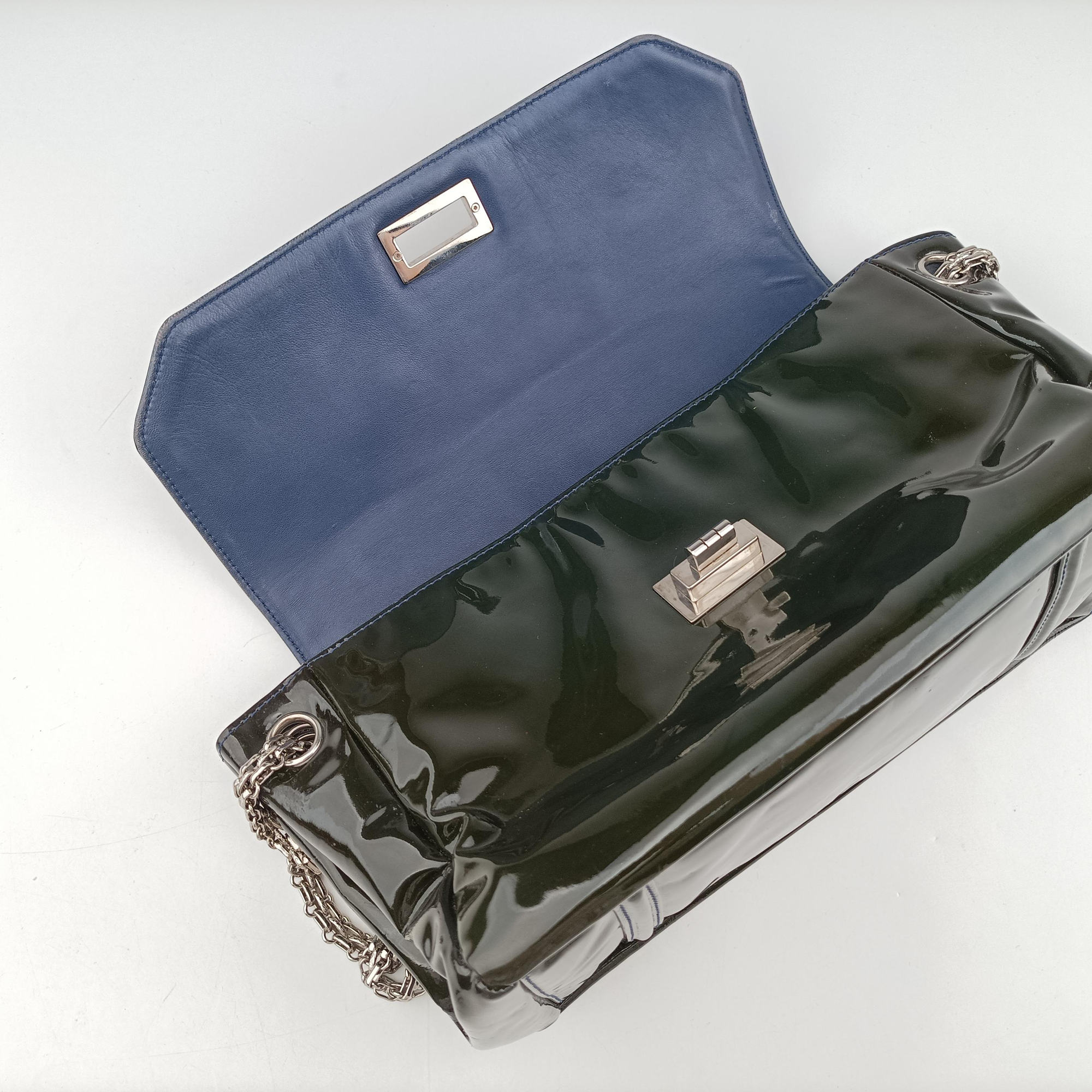 Chain Flap Green Patent Leather A46823 12682754チェーンフラップ グリーン パテント A46823 12682754