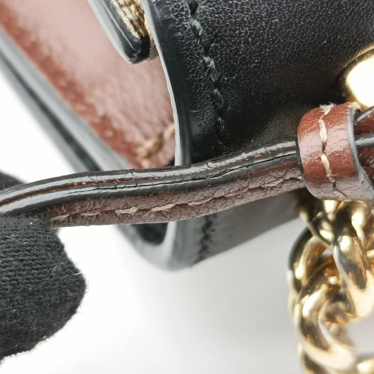 Pre-owned Gucci Padlock beige×black PVC coated canvas×Leather 409487 shoulderbag | stylenewstar
