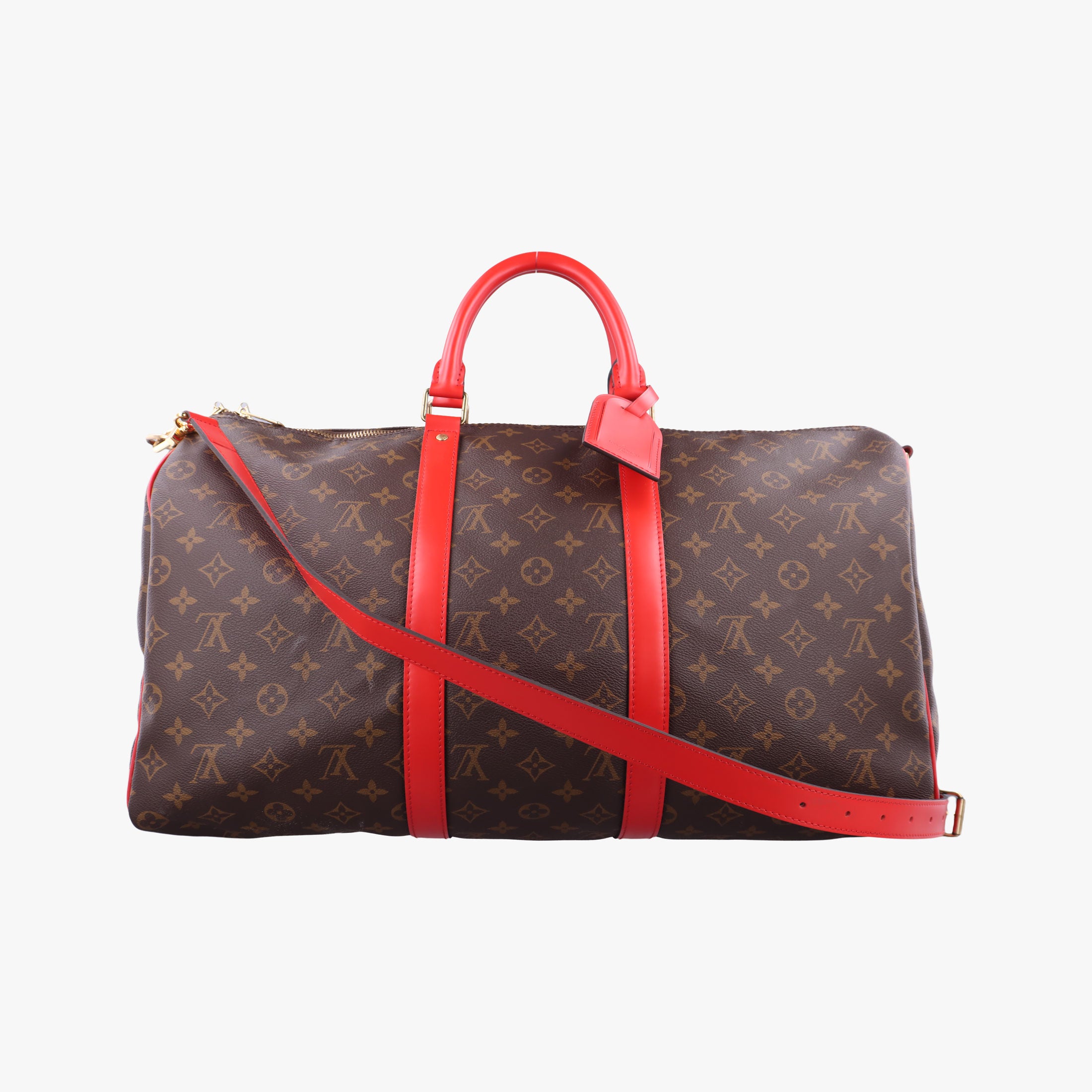 Keepall Bandouliere 50 Brown×red Monogram canvas M44740 キーポル バンドリエール50 モノグラム/ブラウン×レッド モノグラム キャンバス M44740