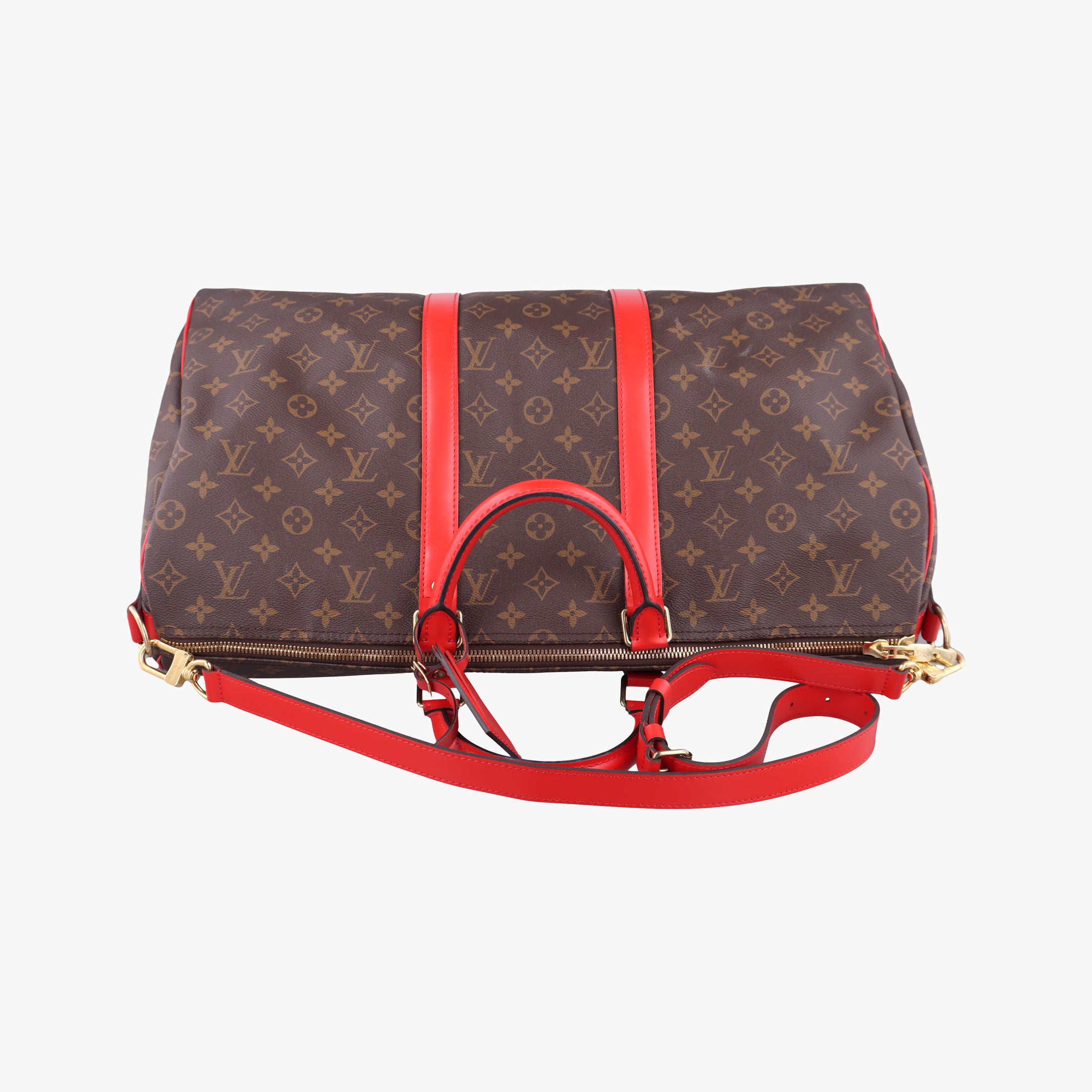 Keepall Bandouliere 50 Brown×red Monogram canvas M44740 キーポル バンドリエール50 モノグラム/ブラウン×レッド モノグラム キャンバス M44740