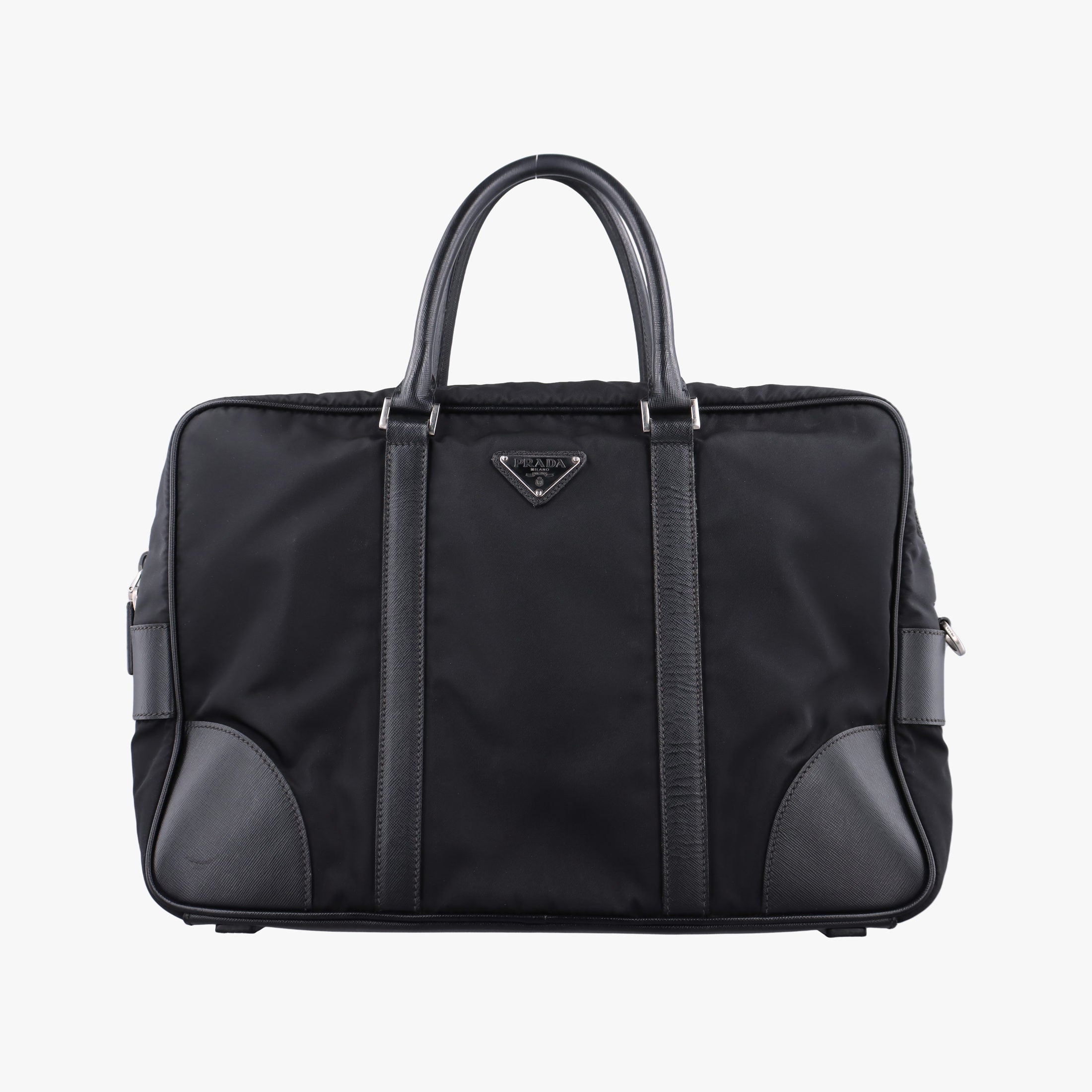 Nylon Briefcase Nero Black Nylon×SAFFIANO Leather VA0983 57ナイロン ブリーフケース ネロ ブラック ナイロン×サフィアーノレザー VA0983 57