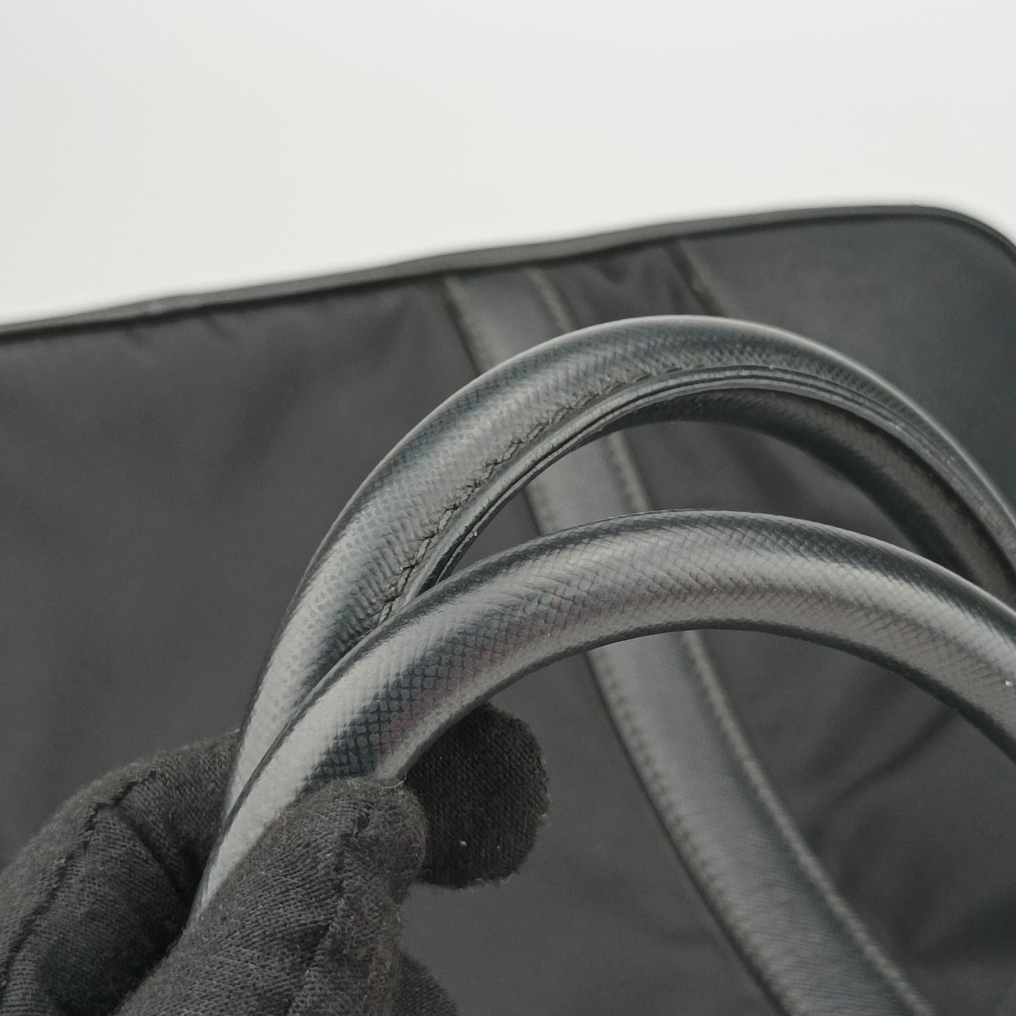 Nylon Briefcase Nero Black Nylon×SAFFIANO Leather VA0983 57ナイロン ブリーフケース ネロ ブラック ナイロン×サフィアーノレザー VA0983 57