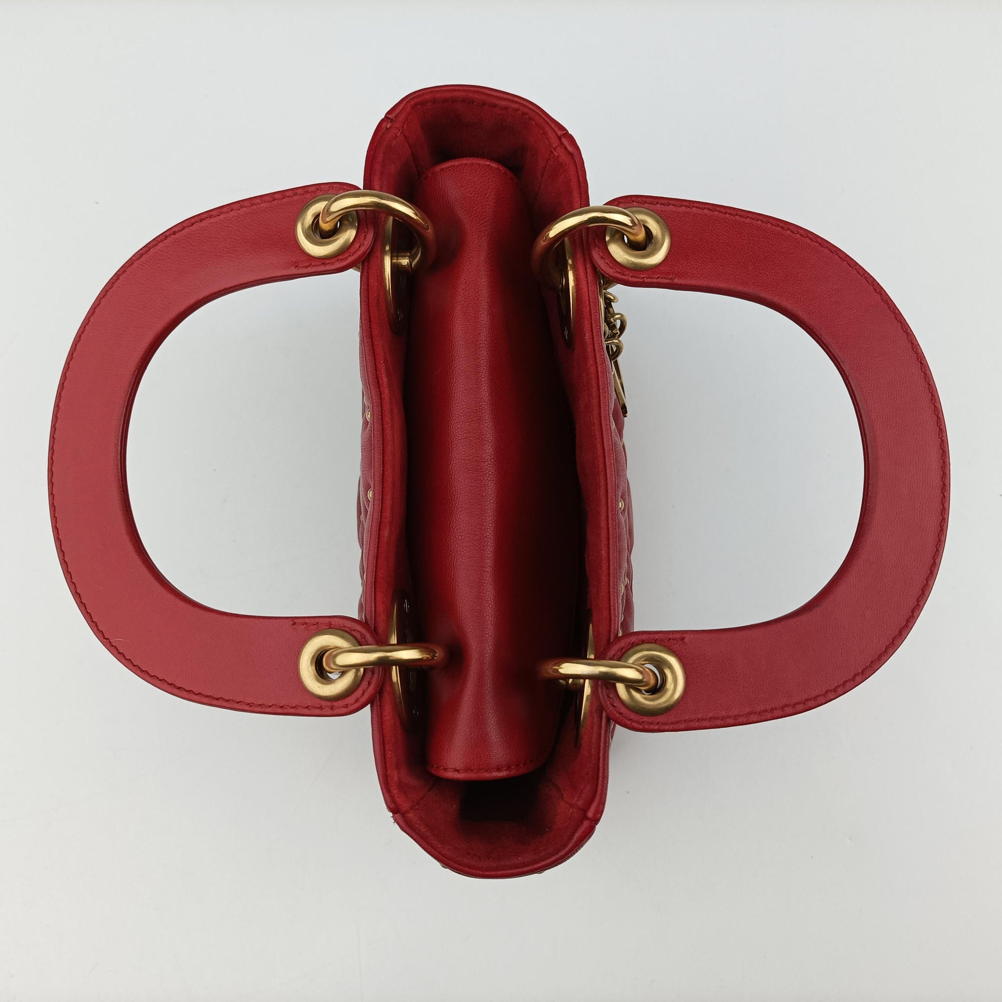 Lady Dior Red lambskin 28-MA-0117レディディオール レッド ラムスキン 28-MA-0117