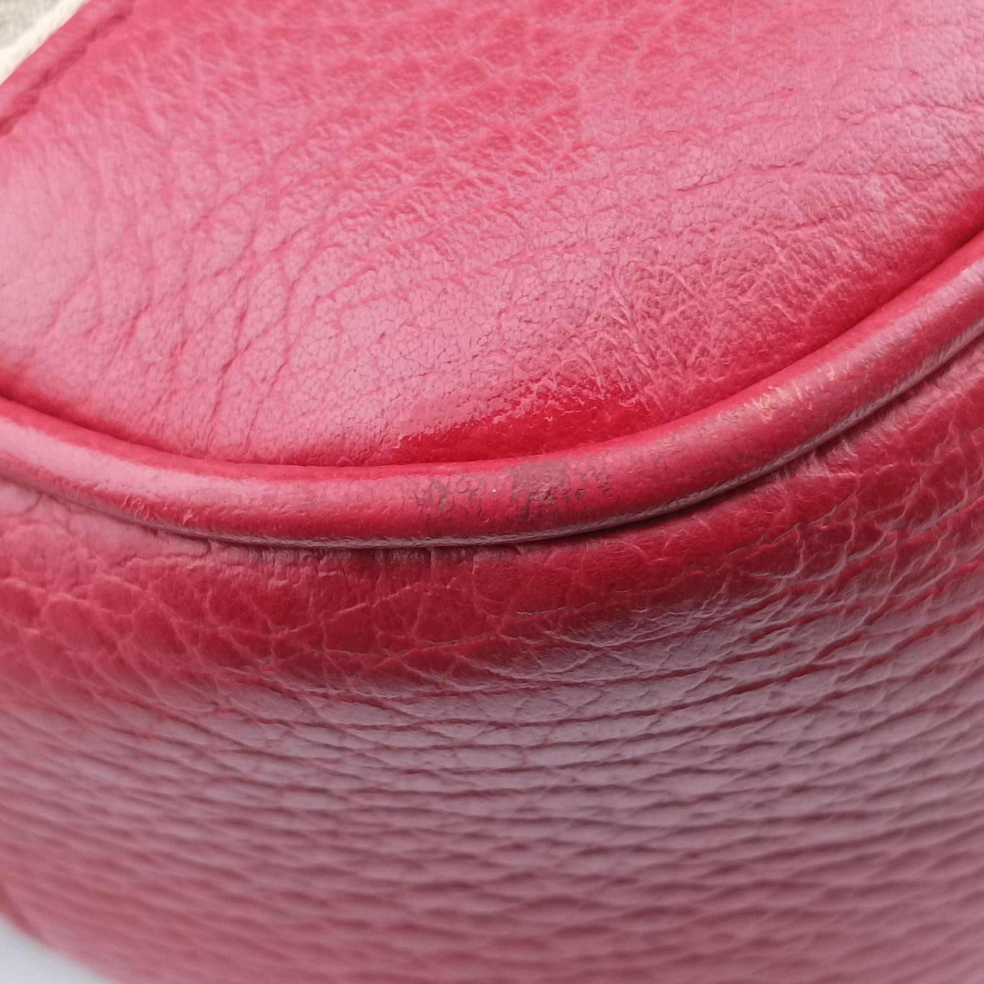 Bree Microguccissima Beige x red Canvas×Leather 449413 A020853832ブリー マイクログッチシマ ベージュ×レッド キャンバス×レザー 449413 A020853832