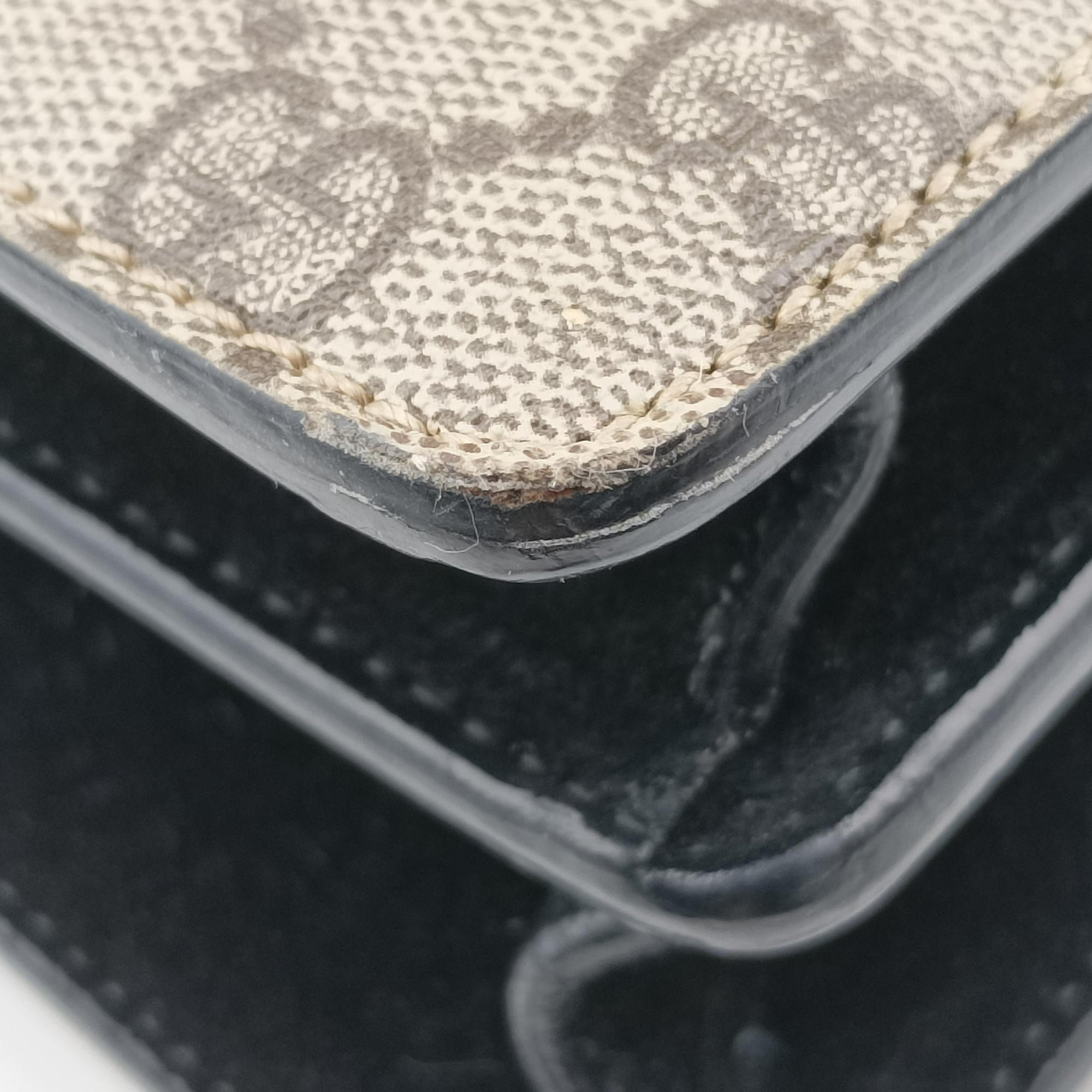 Pre-owned Gucci Dionysus beige×black PVC coated canvas x Suede 400249 shoulderbag | stylenewstar