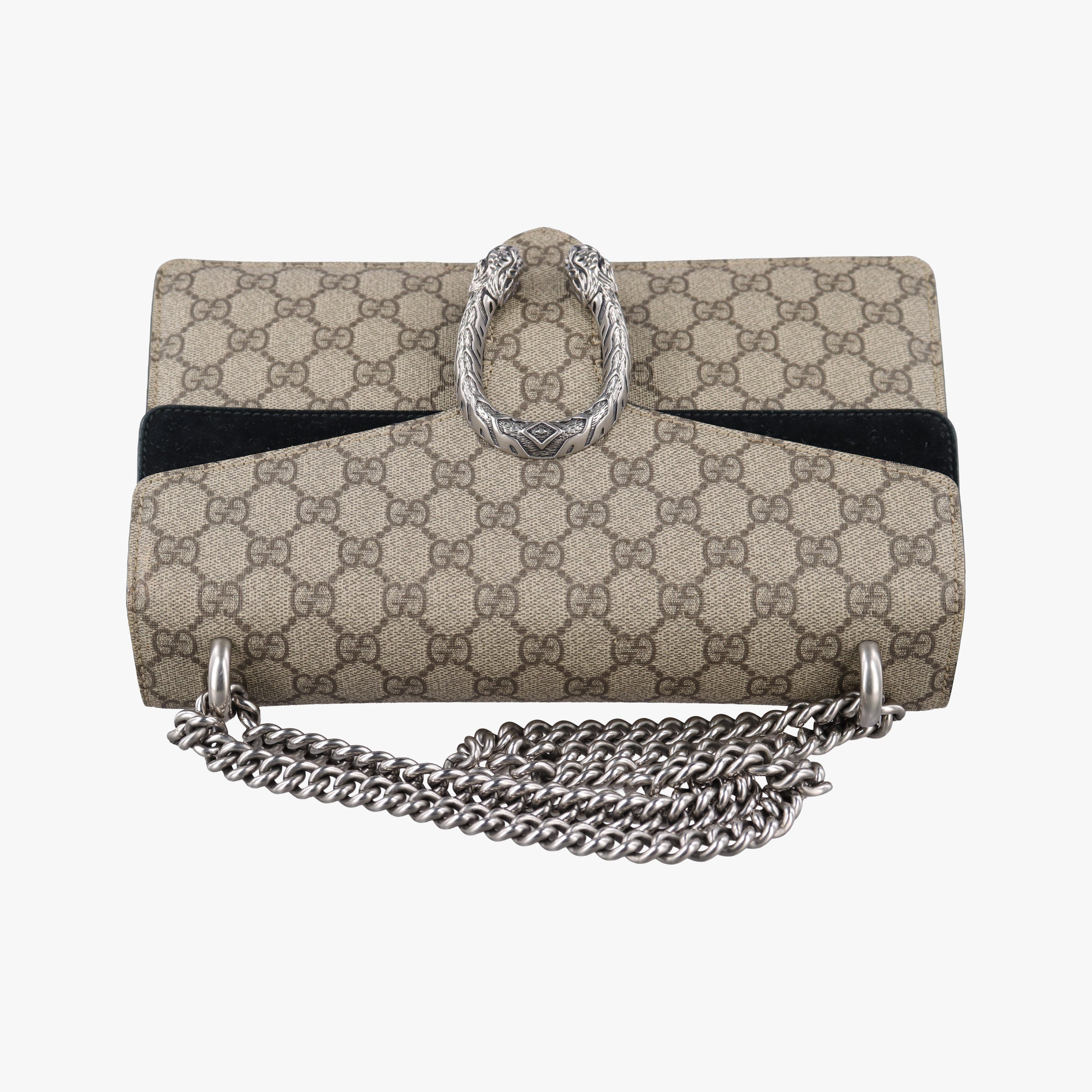 Pre-owned Gucci Dionysus beige×black PVC coated canvas x Suede 400249 shoulderbag | stylenewstar