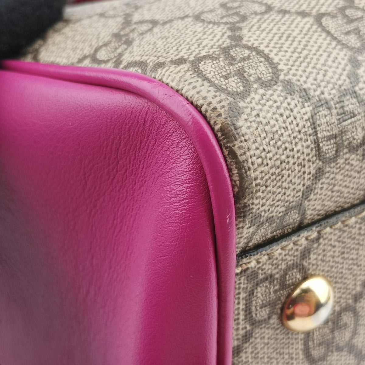 GG SUPREME beige×red×pink PVC coated canvas×Leather 409529 H019476076GGスプリーム ベージュ×レッド×ピンク PVCコーティングキャンバス×レザー 409529 H019476076