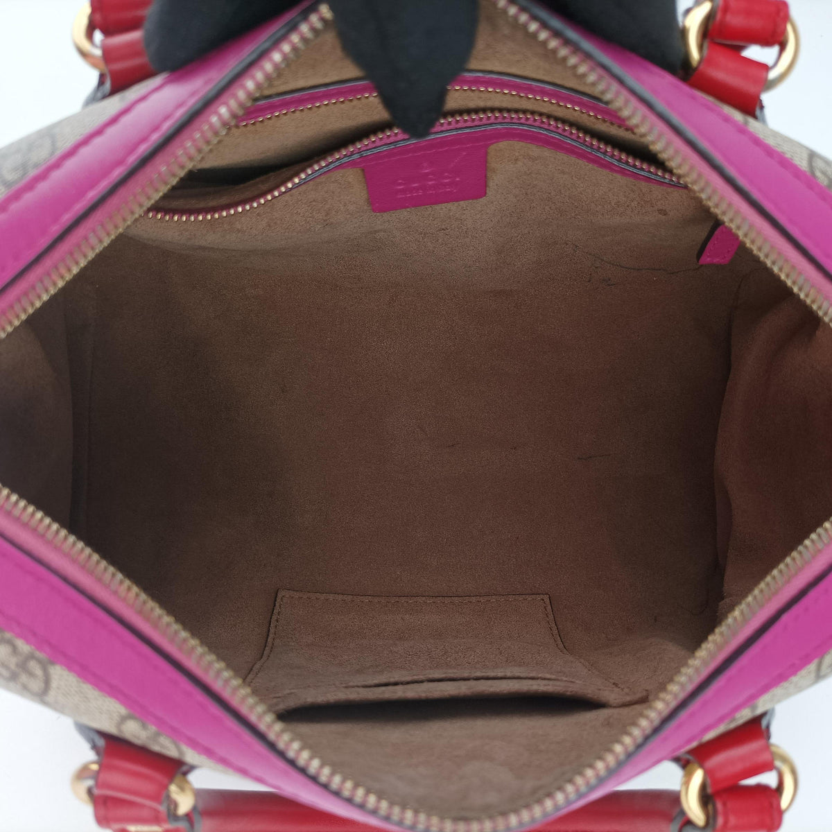 GG SUPREME beige×red×pink PVC coated canvas×Leather 409529 H019476076GGスプリーム ベージュ×レッド×ピンク PVCコーティングキャンバス×レザー 409529 H019476076
