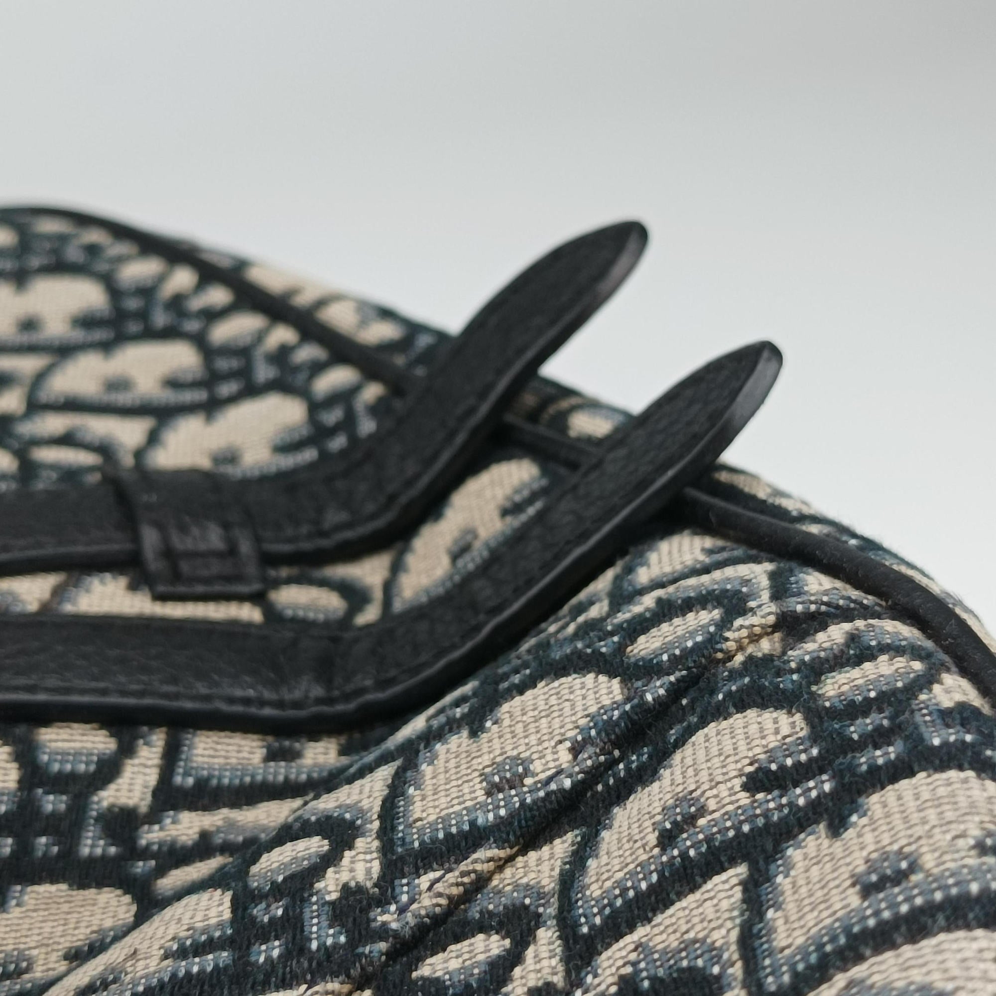 Saddlebags Gray×Navy×Black Jacquard×Leather 02-BO-1129サドルバッグ グレー×ネイビー×ブラック ジャガード×レザー 02-BO-1129