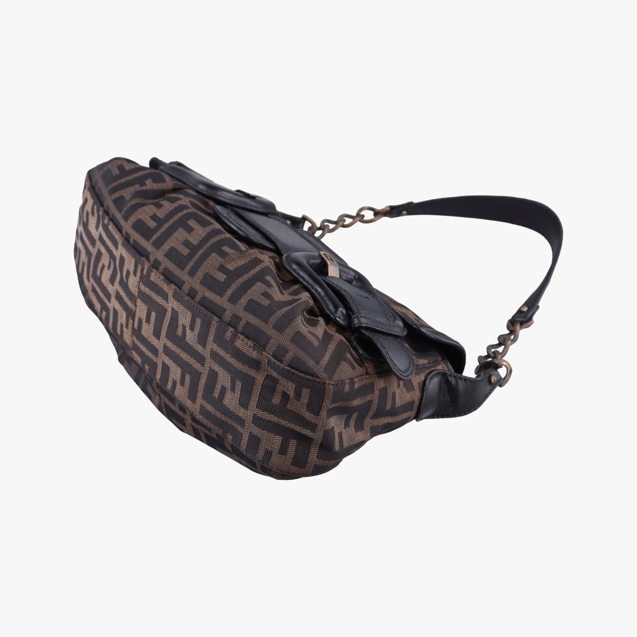 B bag zucca Brown×Black Canvas×Leather 8BR551 2373-8BR551-MTC-069Bバッグ ズッカ ブラウン×ブラック キャンバス×レザー 8BR551 2373-8BR551-MTC-069