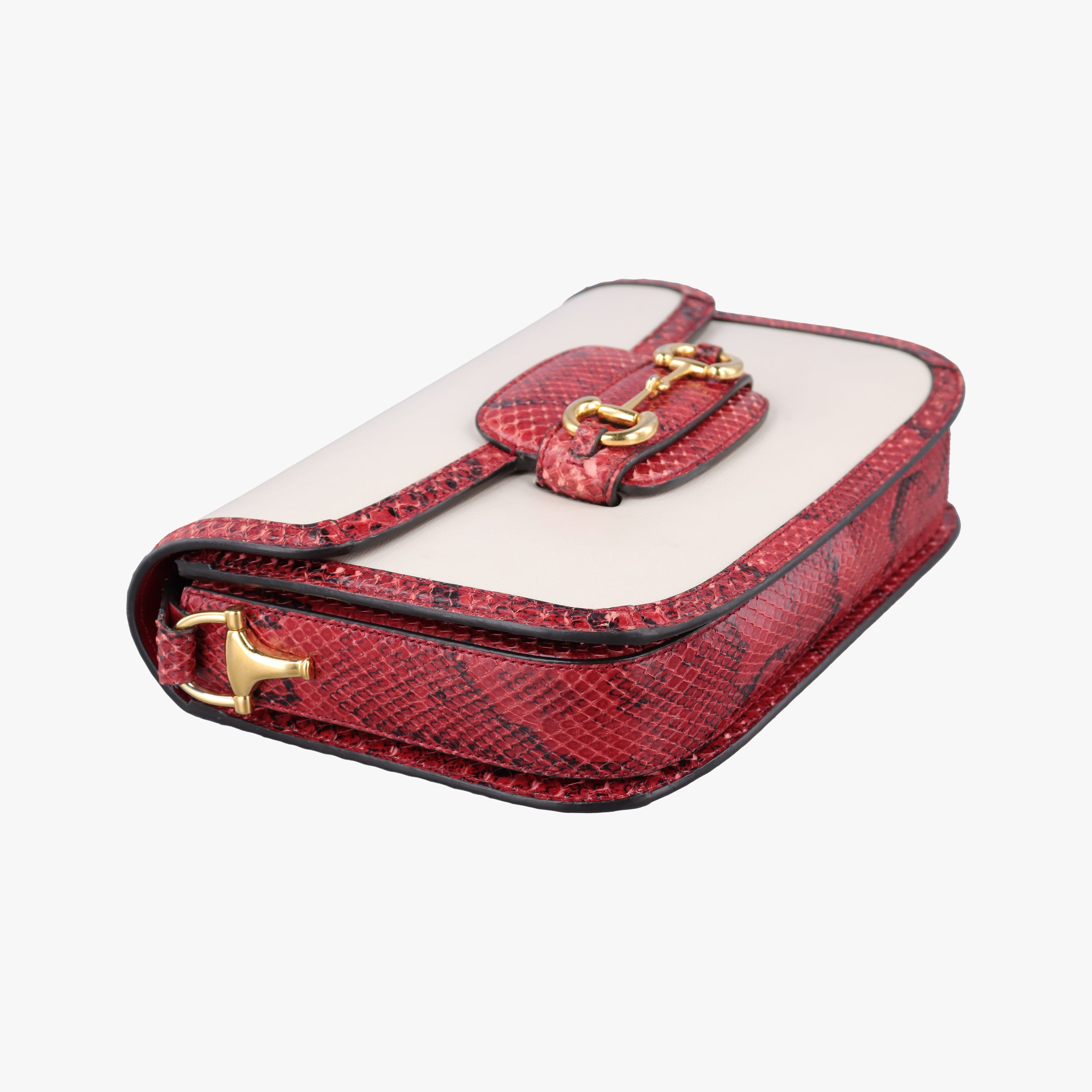 Horsebit 1955 White Leather ásnakeskin 602204 E035232523ホースビット 1955 ホワイト×レッド レザー×ヘビ革 602204 E035232523