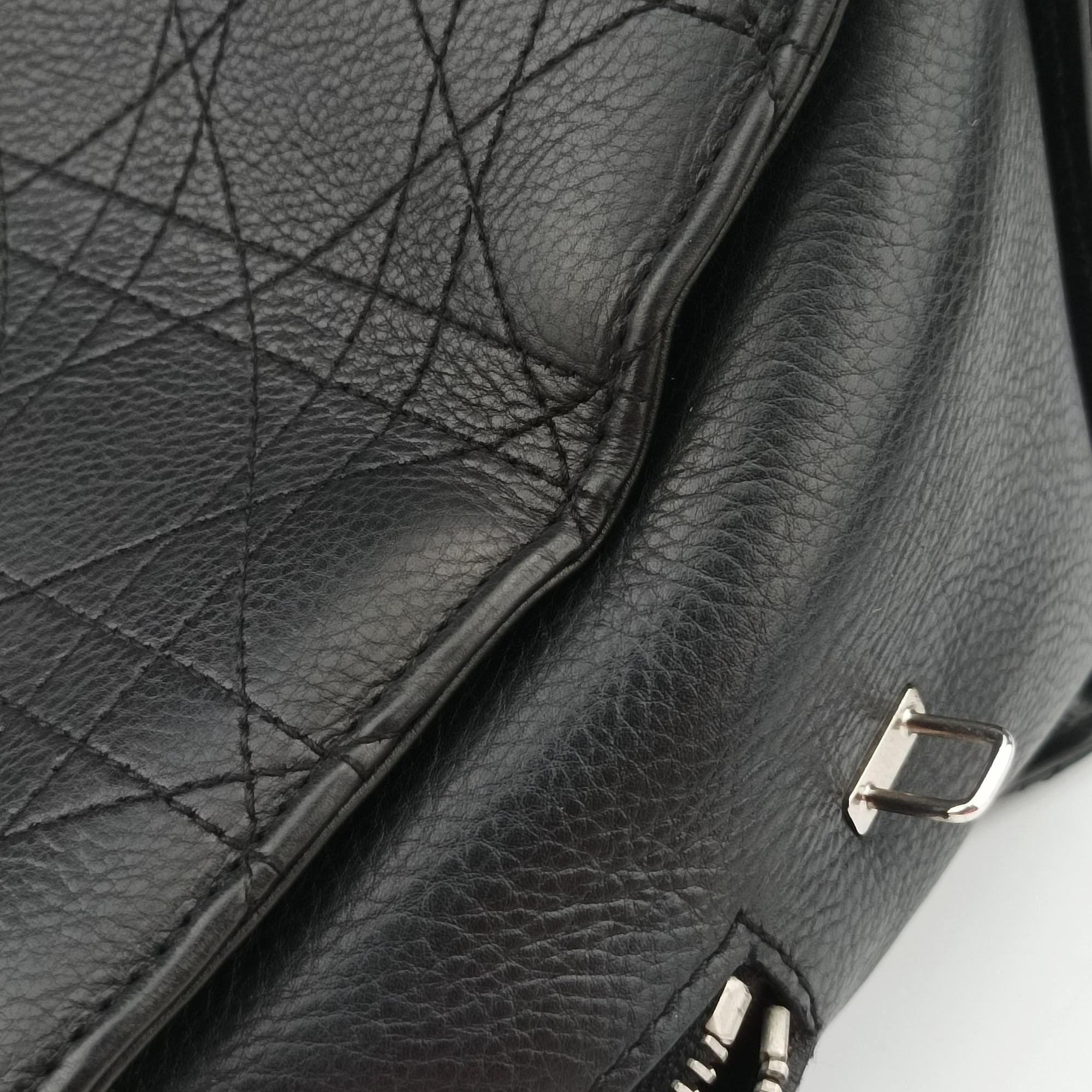 Lady Dior Cannage East West Black Leather 11-MA-1014レディディオール カナージュ イーストウエスト ブラック レザー 11-MA-1014