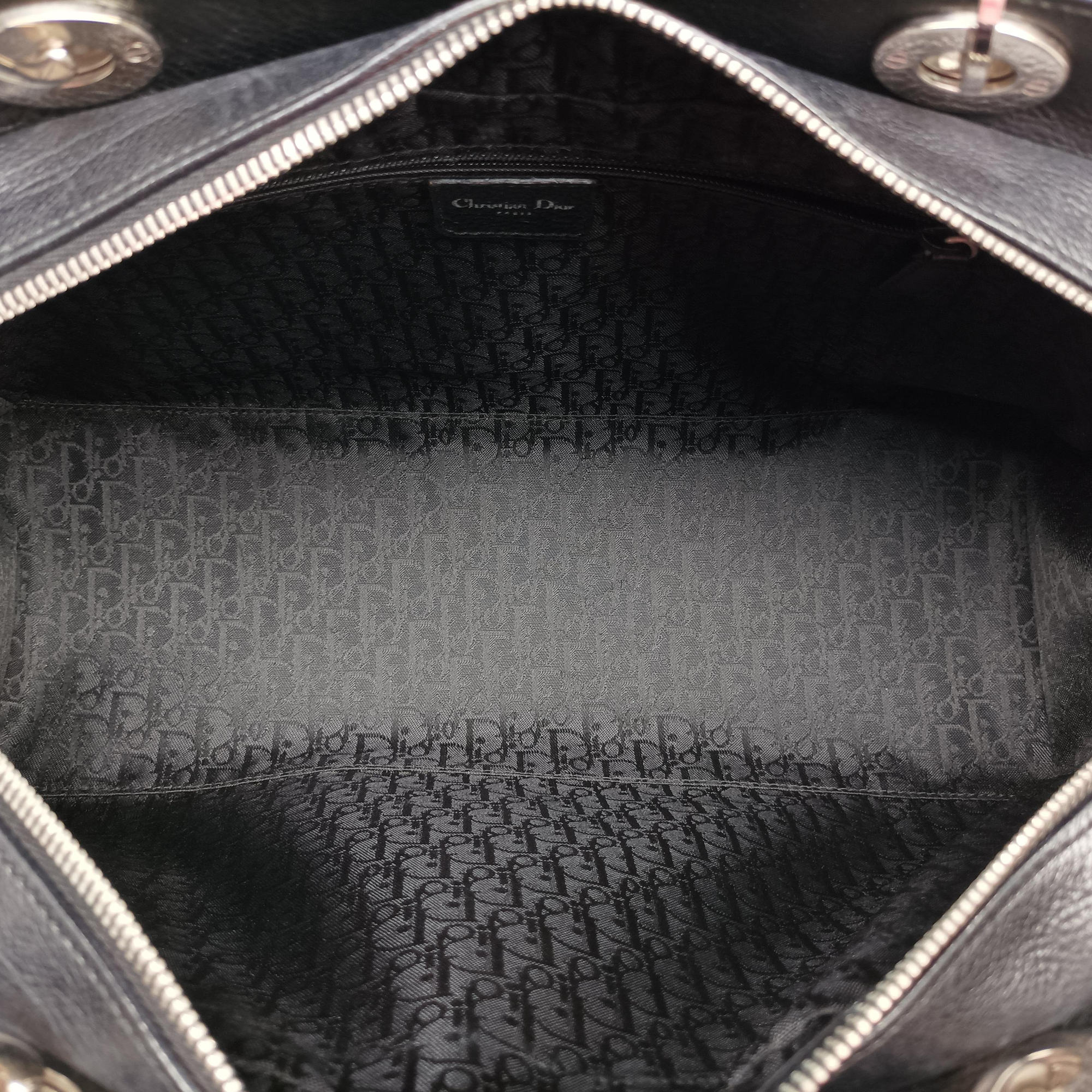 Lady Dior Cannage East West Black Leather 11-MA-1014レディディオール カナージュ イーストウエスト ブラック レザー 11-MA-1014