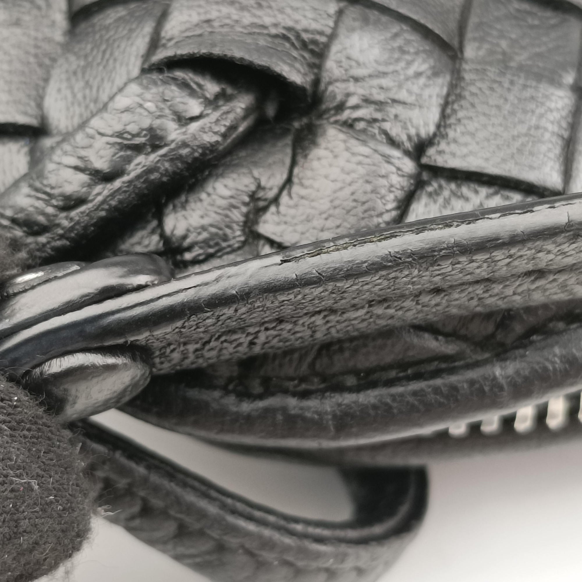NODINI Intrecciato Black lambskin B03714561Lノディーニ イントレチャート ブラック ラムスキン B03714561L