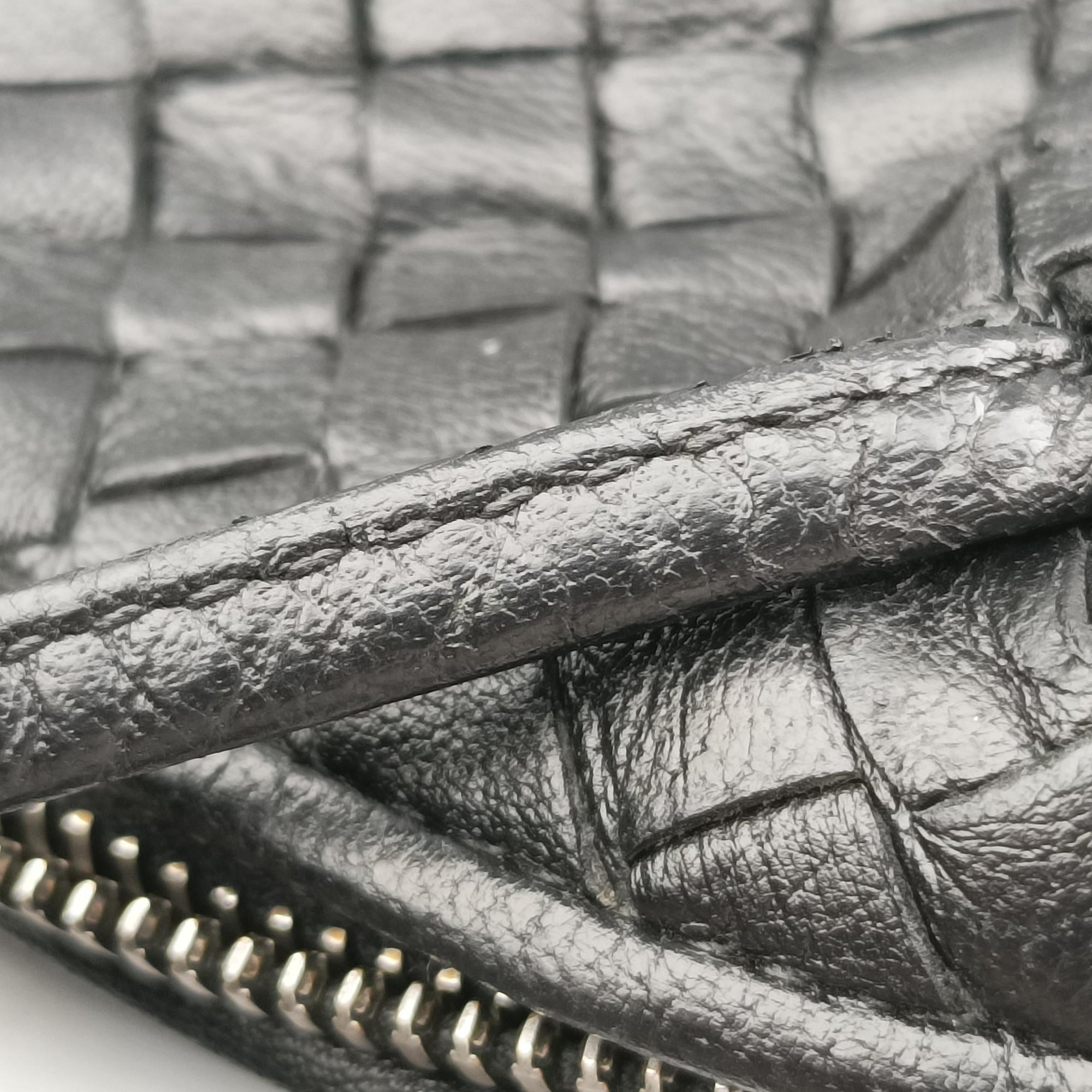 NODINI Intrecciato Black lambskin B03714561Lノディーニ イントレチャート ブラック ラムスキン B03714561L