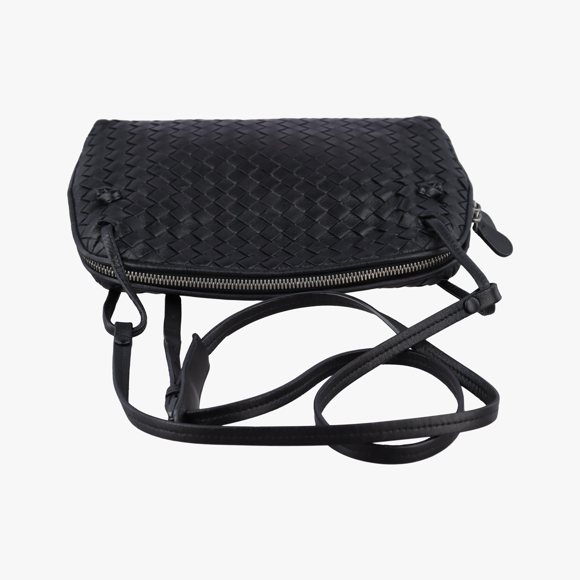 NODINI Intrecciato Black lambskin B03714561Lノディーニ イントレチャート ブラック ラムスキン B03714561L