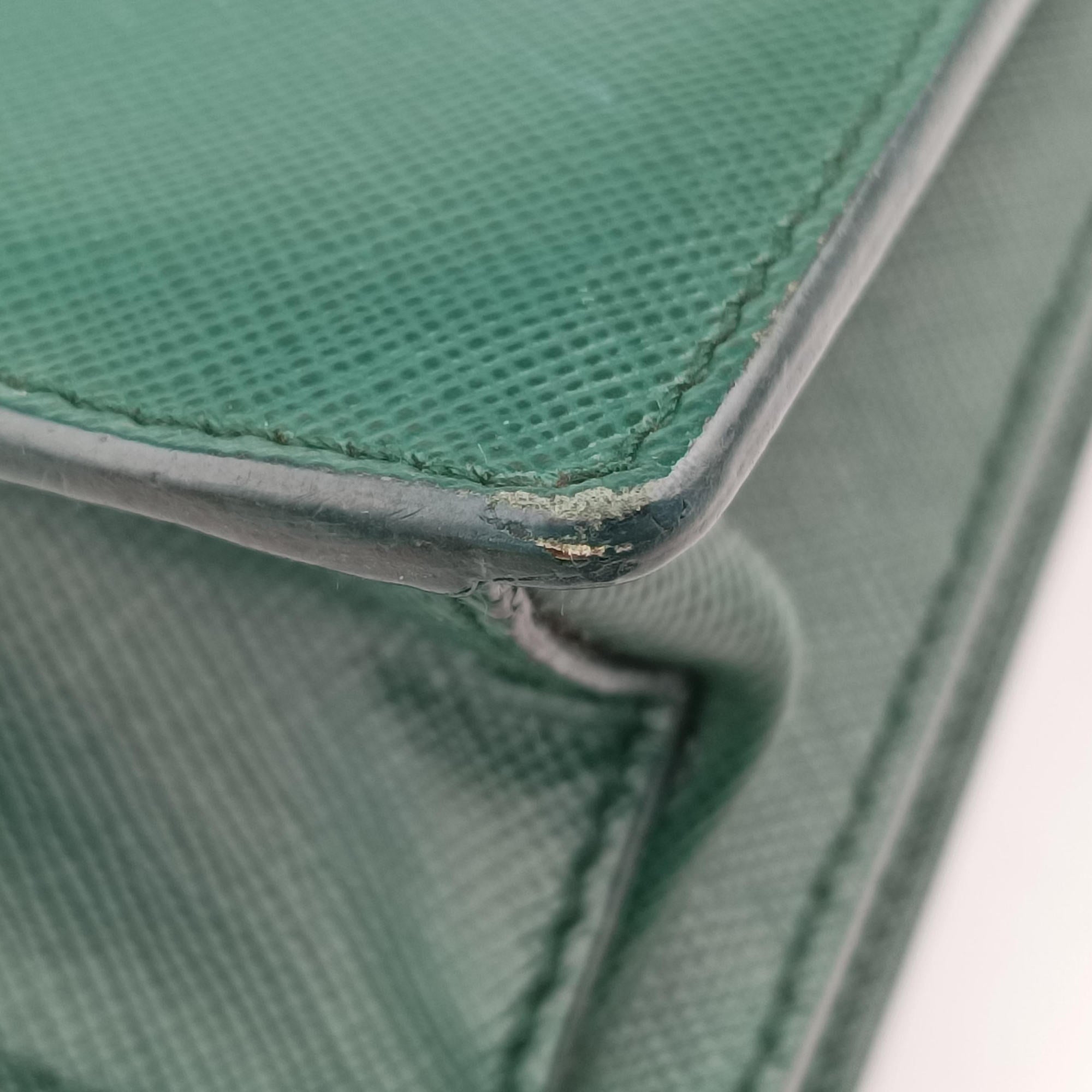 Corole Chain Green Saffiano Leather 25コロール チェーン グリーン サフィアーノレザー 25