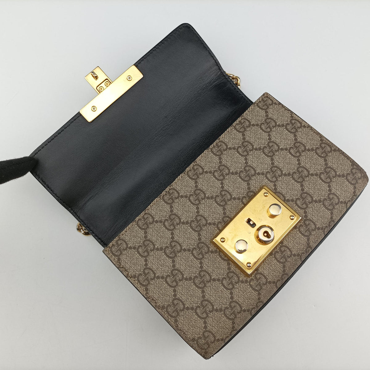 Padlock Black PVC coated canvas×Leather 409487 E024459838パドロック ブラック PVCコーティングキャンバス×レザー 409487 E024459838