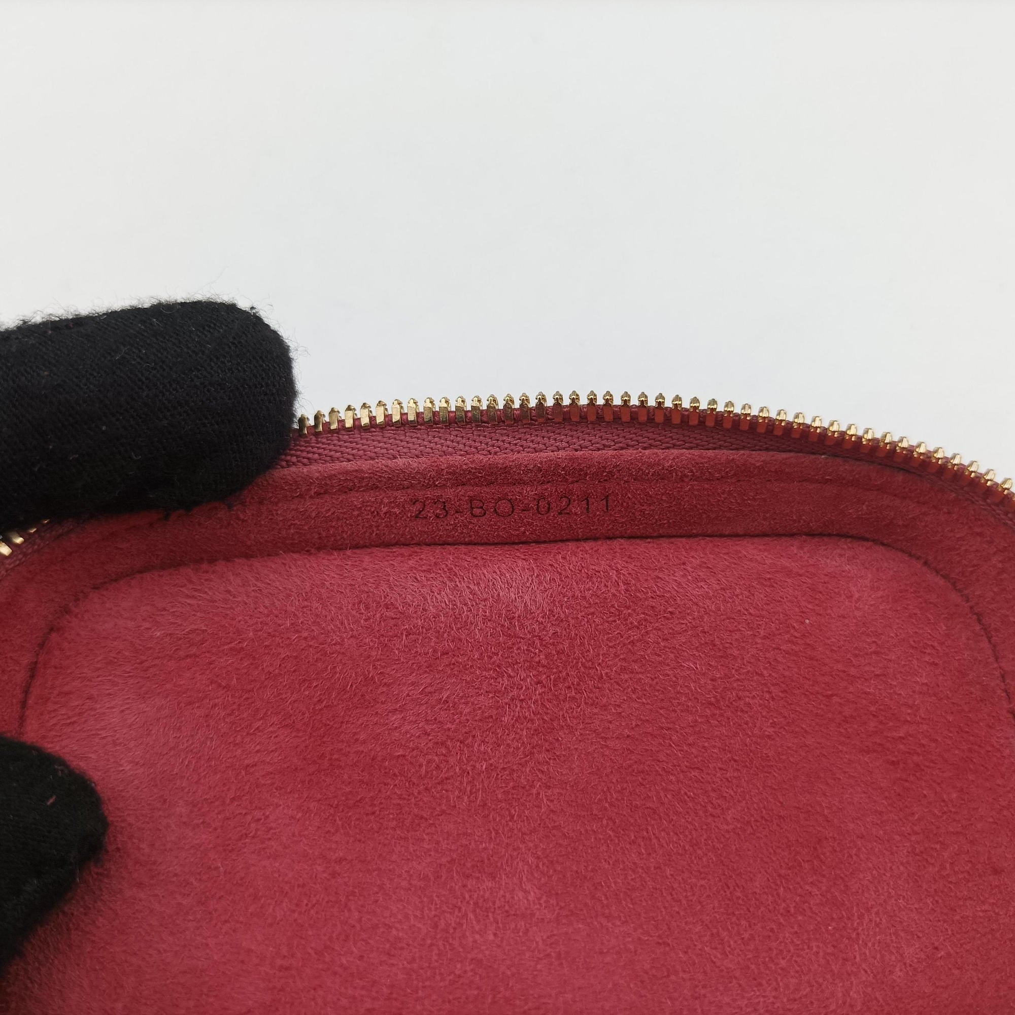 Lady Dior micro vanity RedPink lambskin 23-BO-0211レディディオール マイクロ ヴァニティ レッドピンク ラムスキン 23-BO-0211