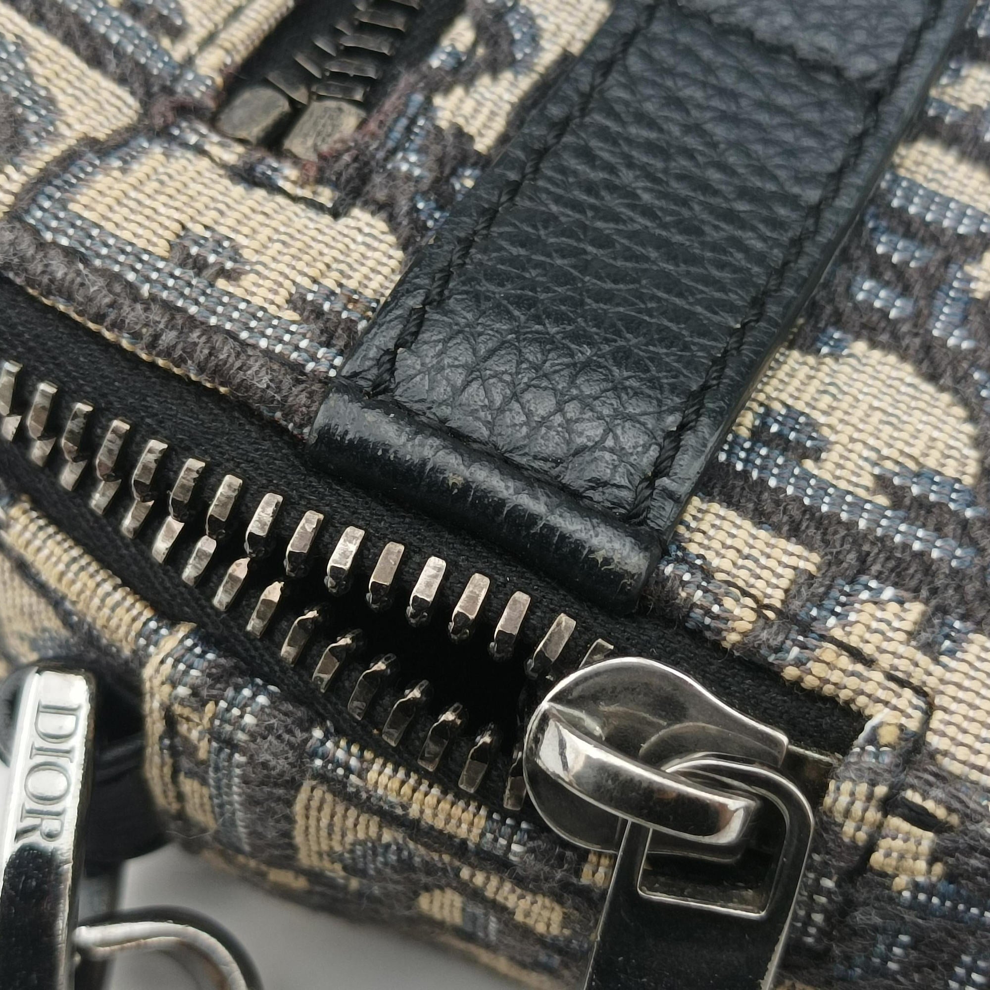 Safari Oblique Navy×Gray jacquard×Leather 27-BO-0222サファリ オブリーク ネイビー×グレー ジャガード×レザー 27-BO-0222