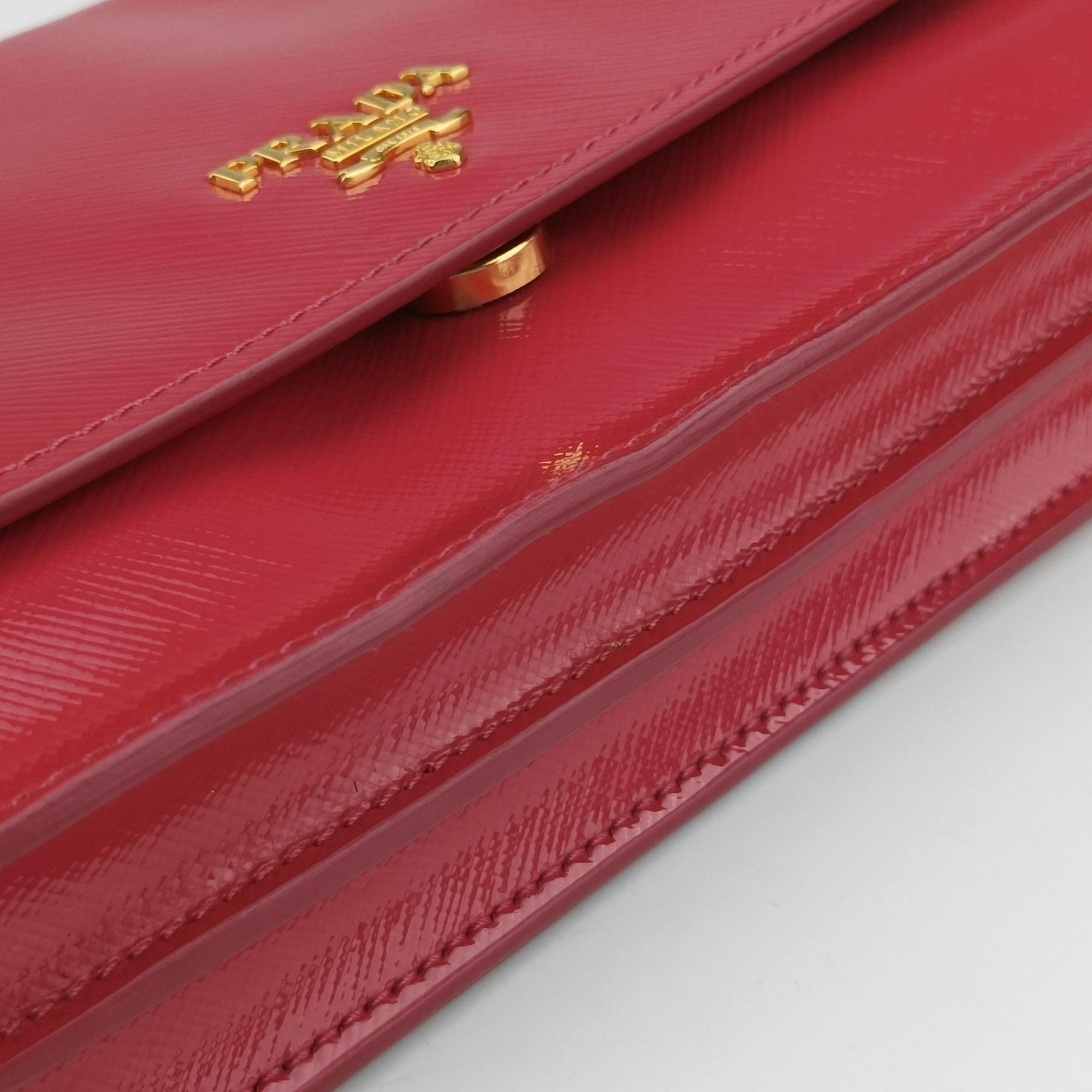 Sling Bandoliera Red Patent SAFFIANO Leather 110スリング バンドリエラ レッド パテント サフィアーノレザー 110