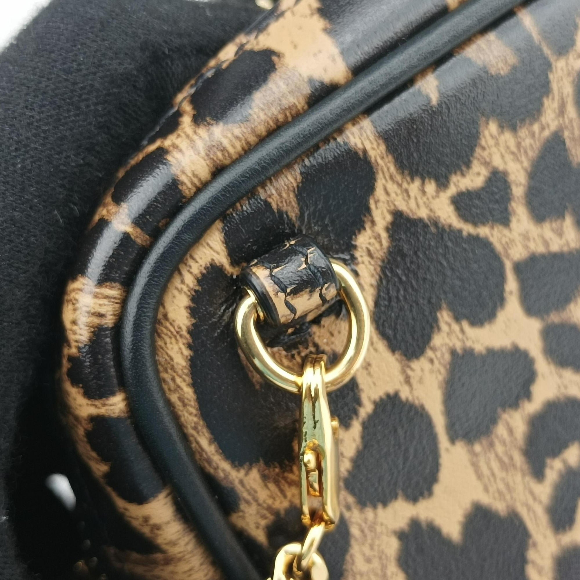 Baby Lou Leopard Print Heart Black×Brown Leather 650170 BRS650170.1020ベイビールー レオパード ブラック×ブラウン レザー 650170 BRS650170.1020