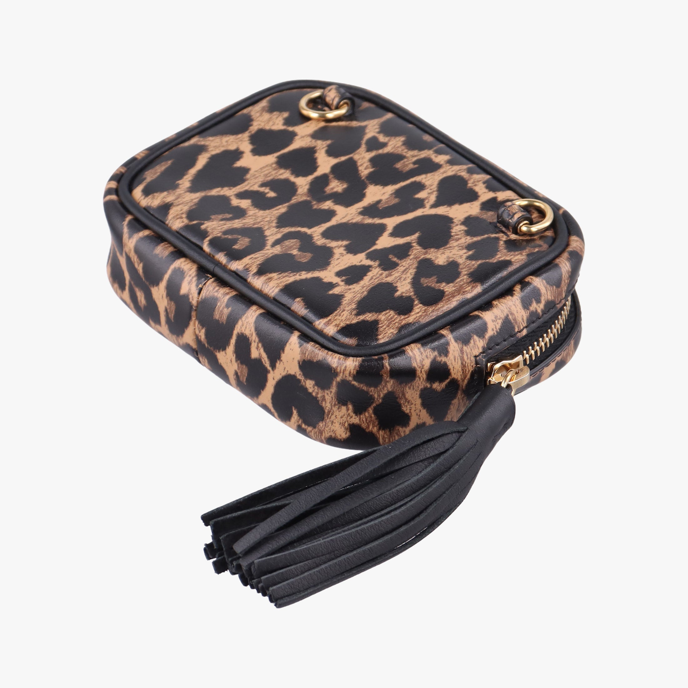 Baby Lou Leopard Print Heart Black×Brown Leather 650170 BRS650170.1020ベイビールー レオパード ブラック×ブラウン レザー 650170 BRS650170.1020