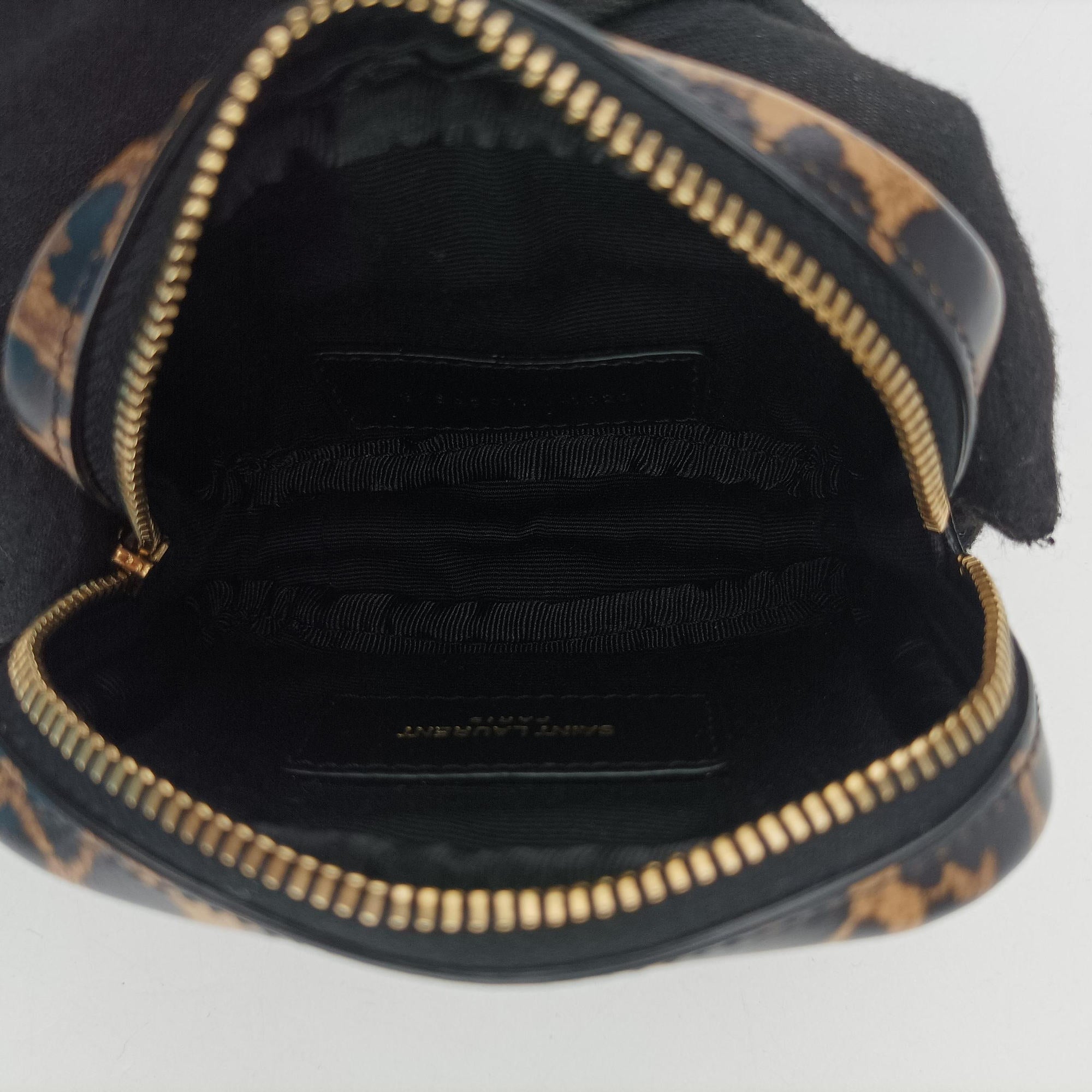 Baby Lou Leopard Print Heart Black×Brown Leather 650170 BRS650170.1020ベイビールー レオパード ブラック×ブラウン レザー 650170 BRS650170.1020