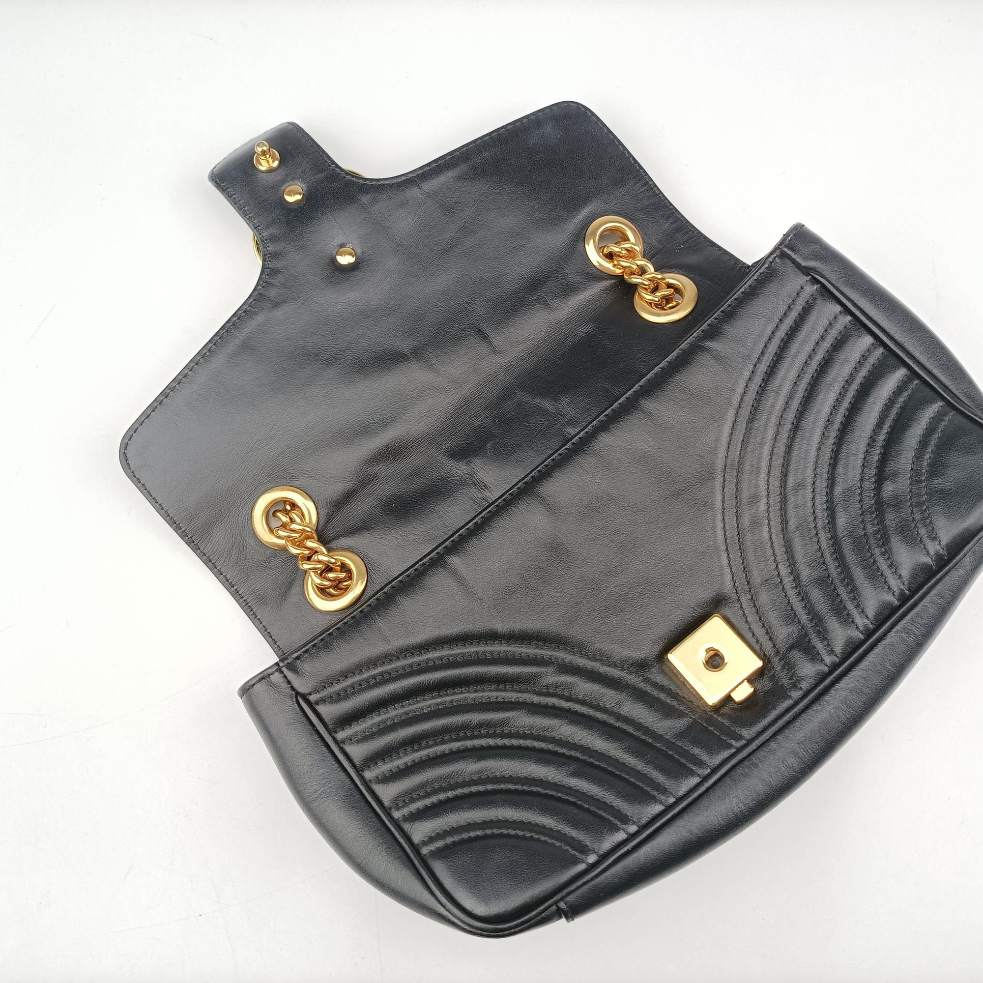 GG Marmont Black Leather 443497 B025724821GGマーモント ブラック レザー 443497 B025724821
