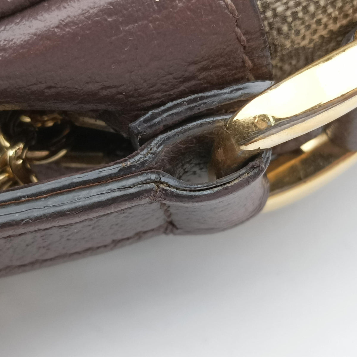 OPHIDIA Brown×red×green PVC coated canvas×Leather 517350 オフィディア ブラウン×レッド×グリーン PVCコーティングキャンバス×レザー 517350