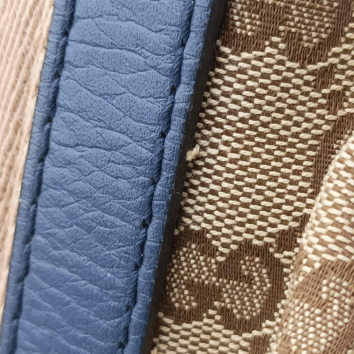 Sherry Line beigex blue xmulti canvas×leather 269876 G018208593シェリーライン ベージュ×ブルー×マルチ キャンバス×レザー 269876 G018208593
