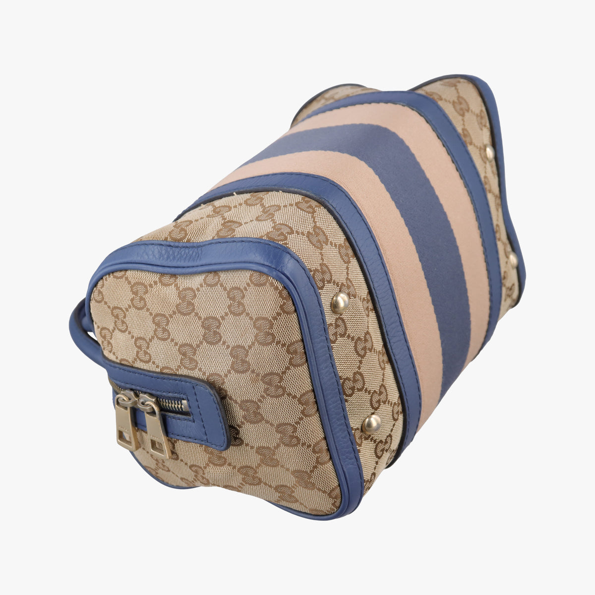 Sherry Line beigex blue xmulti canvas×leather 269876 G018208593シェリーライン ベージュ×ブルー×マルチ キャンバス×レザー 269876 G018208593