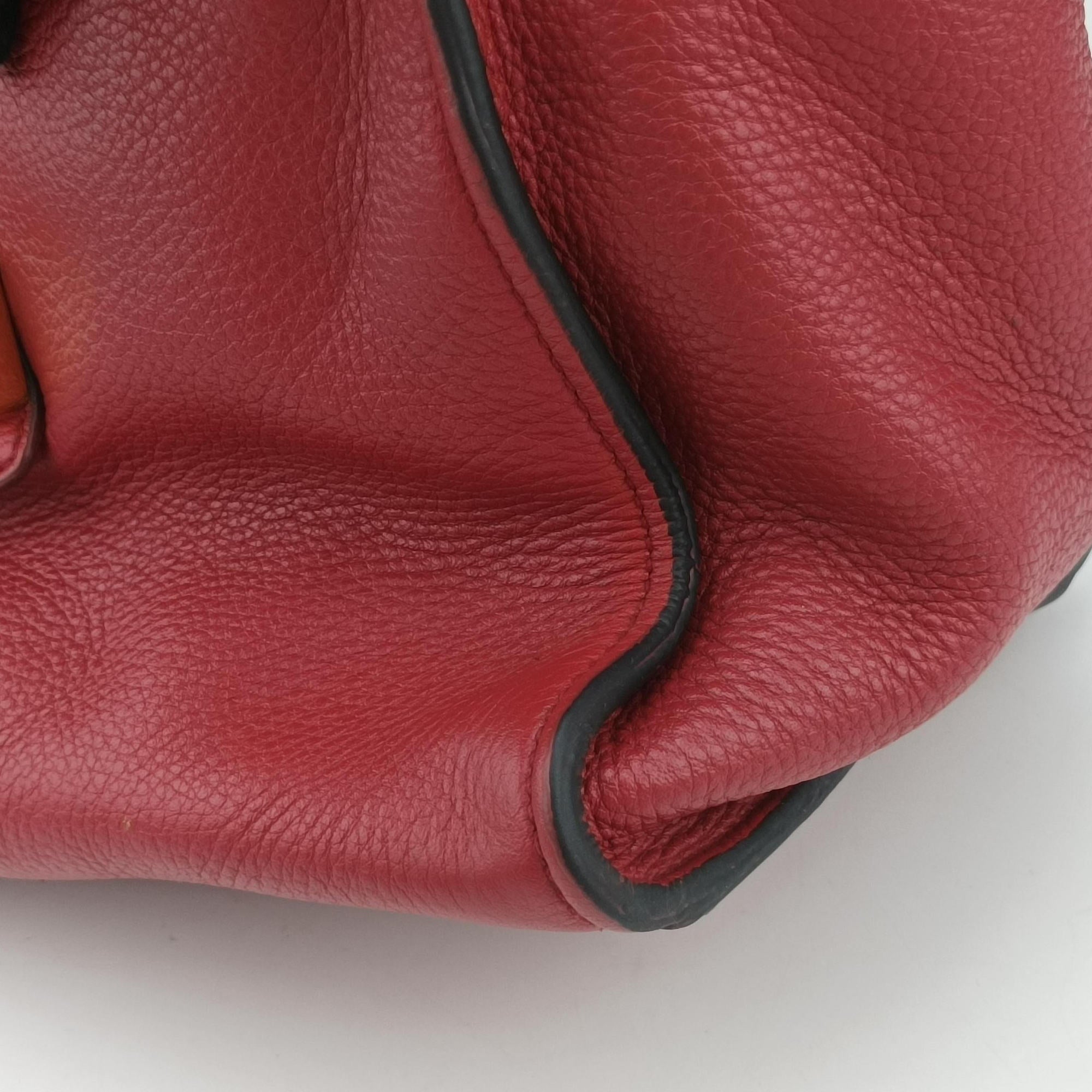 Vitello Daino Sound Flap Top Handle Red Leather BR5034 58/M 165ヴィテッロ ダイノ サウンド フラップ トップ ハンドル レッド レザー BR5034 58/M 165