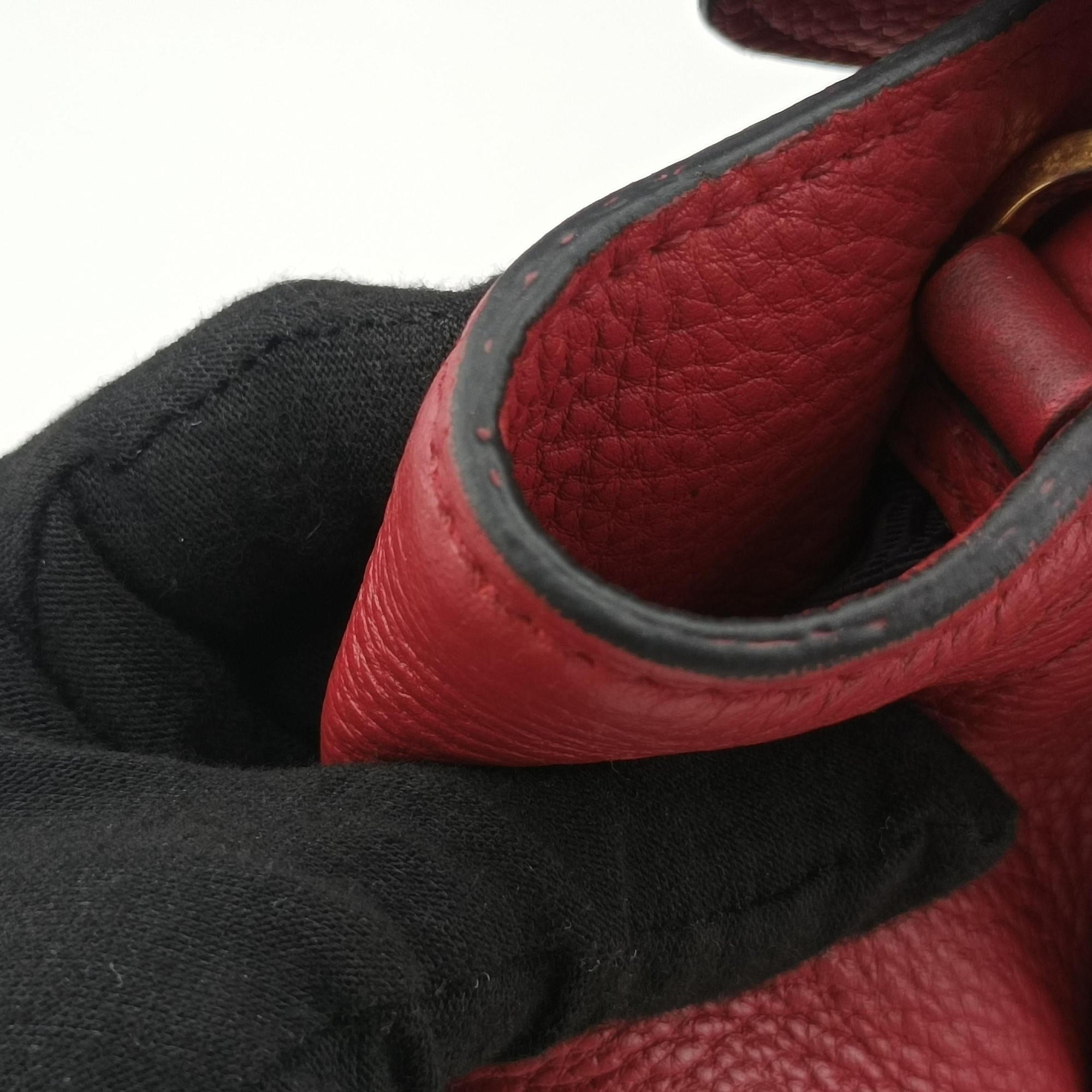 Vitello Daino Sound Flap Top Handle Red Leather BR5034 58/M 165ヴィテッロ ダイノ サウンド フラップ トップ ハンドル レッド レザー BR5034 58/M 165