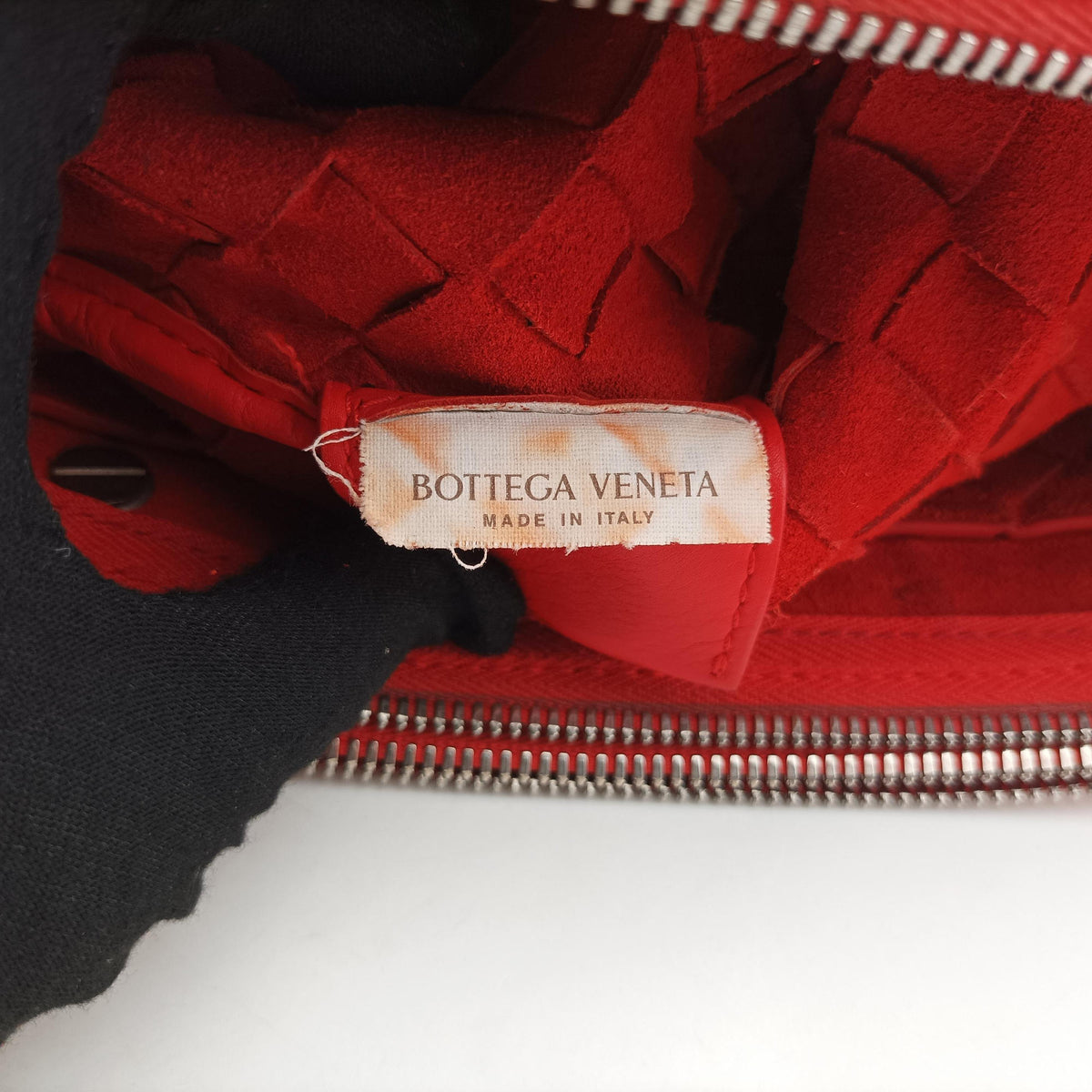 Intrecciato Red lambskin P01432486Wイントレチャート レッド ラムスキン P01432486W