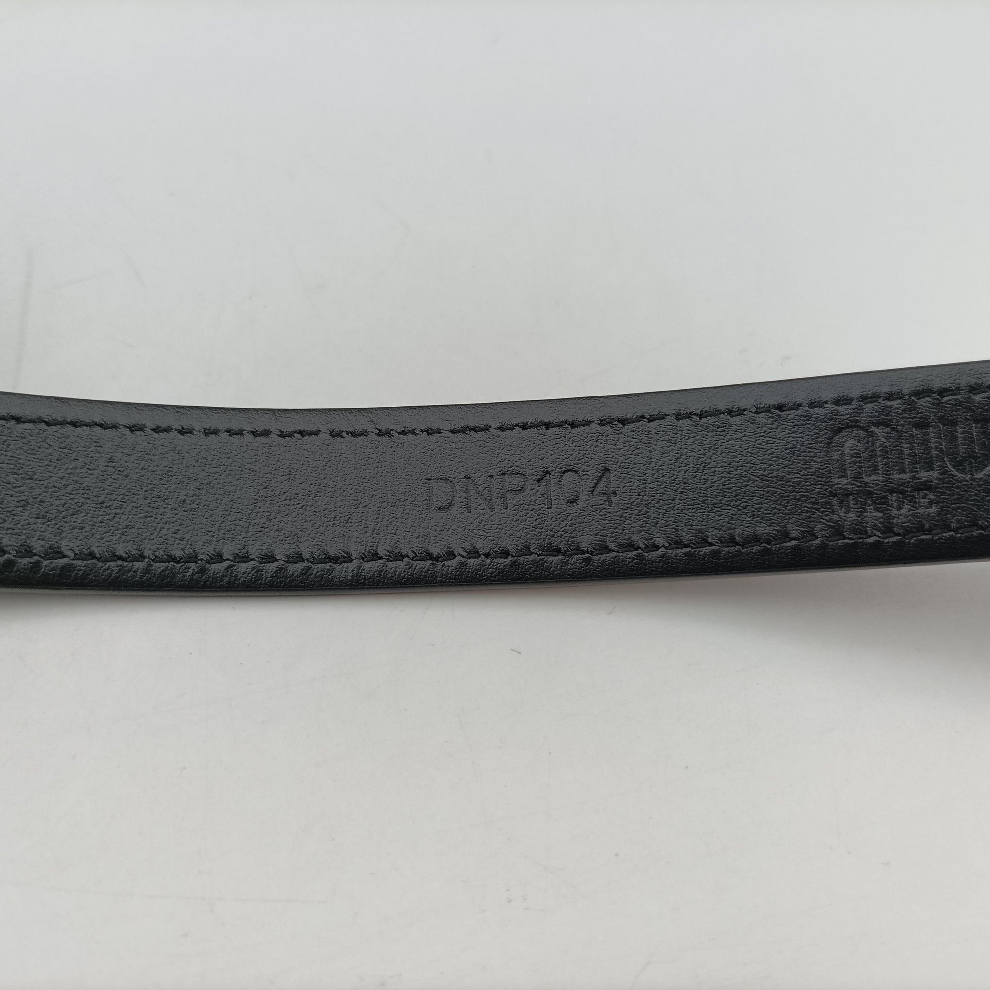 Logo belt Black leather 85/34ロゴベルト ブラック レザー 85/34