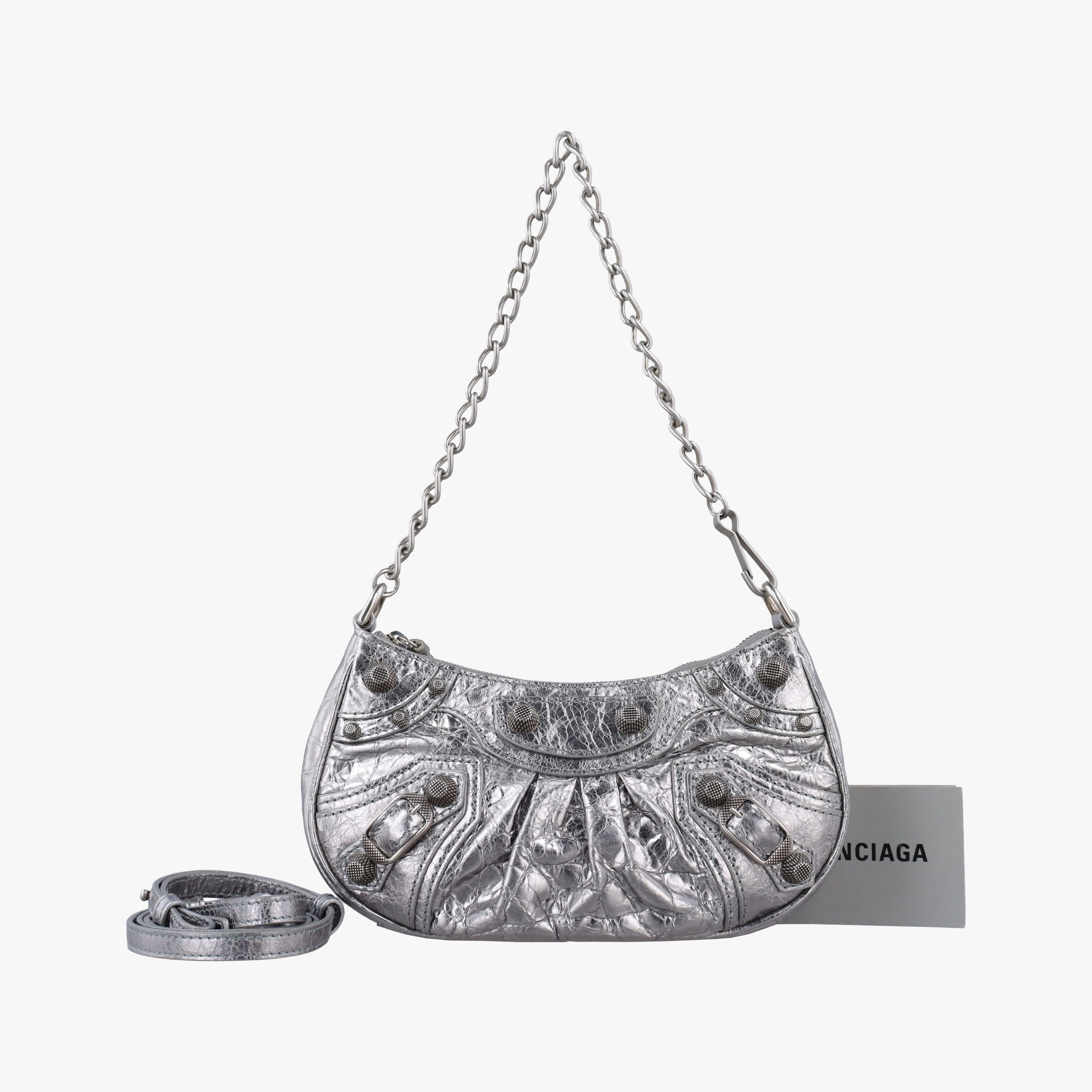 Le Cagole mini Silver lambskin 695814.8103.Q.000959ル カゴール ミニ シルバー ラムスキン 695814.8103.Q.000959