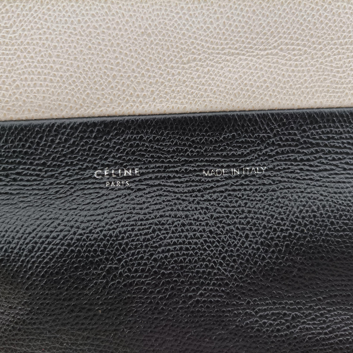Vintage Celine Cabas Tote Cream × Black Leather shoulderbag | stylenewstar
