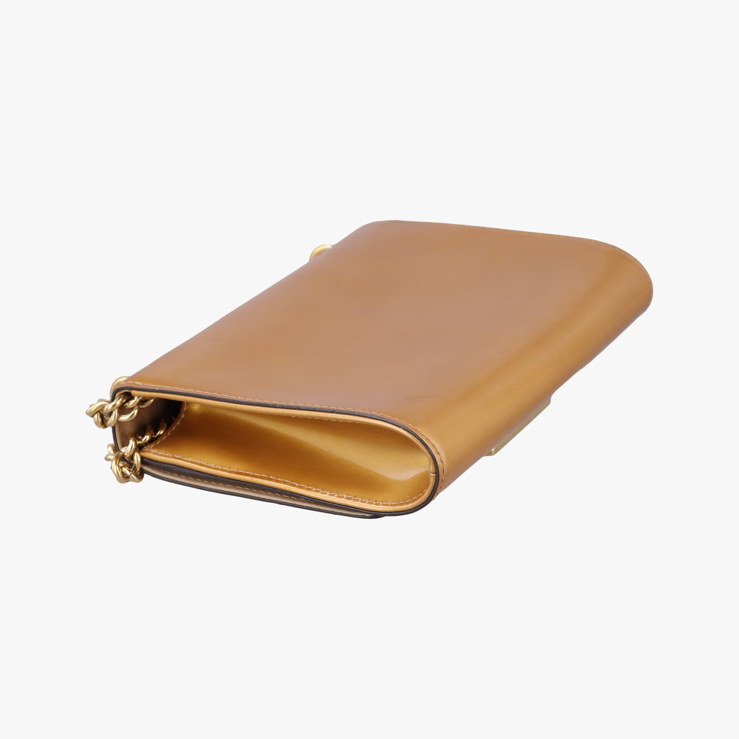 Pochette Louise MM Mustard Yellow Vernis PL4115ポシェット ルイーズMM マスタードイエロー ヴェルニ PL4115