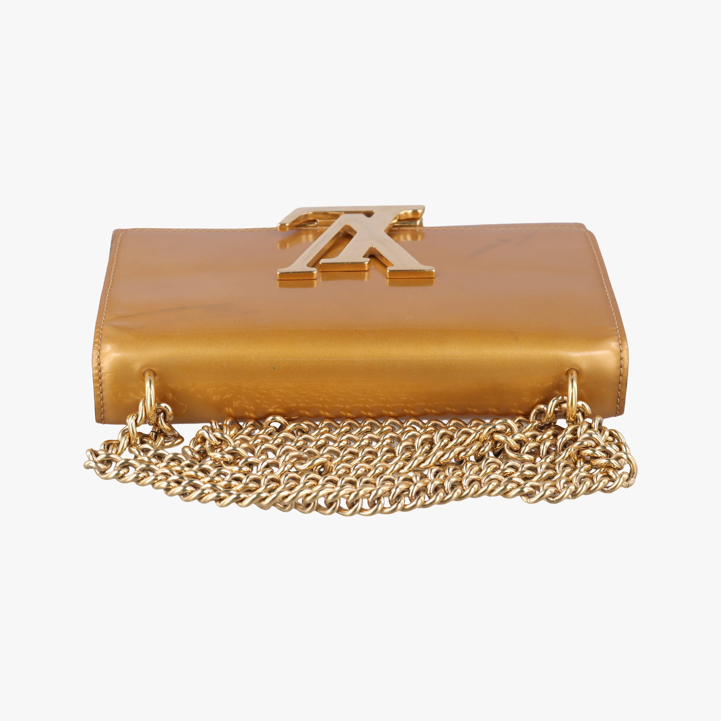 Pochette Louise MM Mustard Yellow Vernis PL4115ポシェット ルイーズMM マスタードイエロー ヴェルニ PL4115