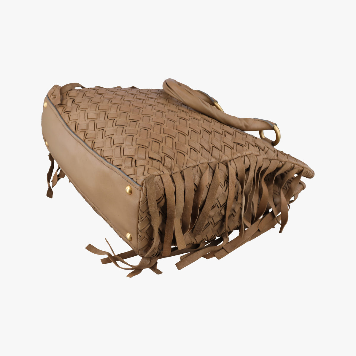 Pre-owned Miu Miu Intrecciato Brown leather handbag | stylenewstar