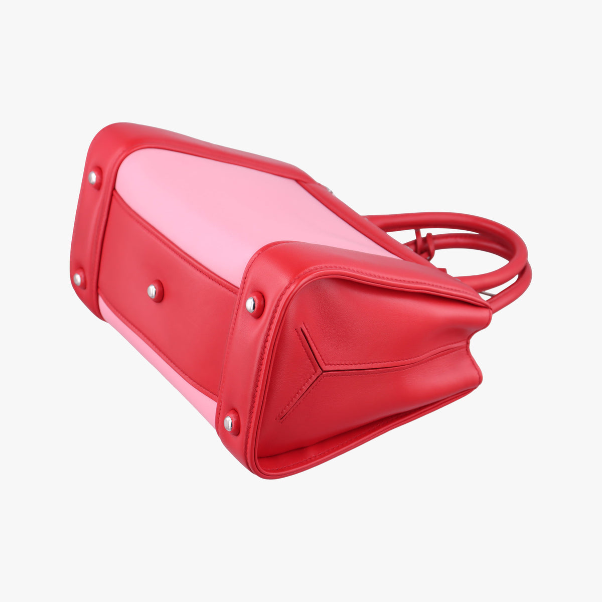 Pre-owned Miu Miu Madras Pink × Red Leather shoulderbag | stylenewstar
