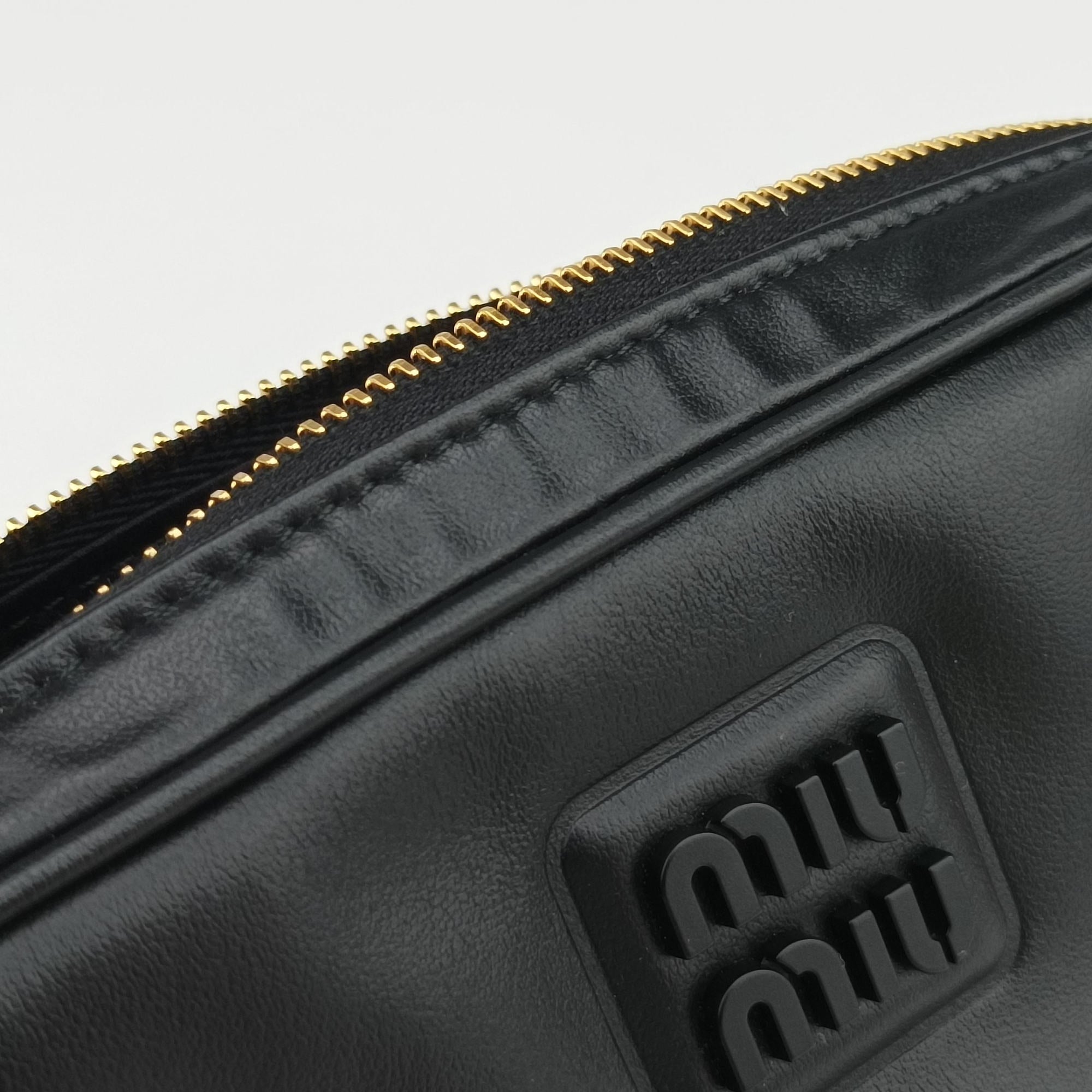 Logo belt Black leather DNP104ロゴベルト ブラック レザー DNP104