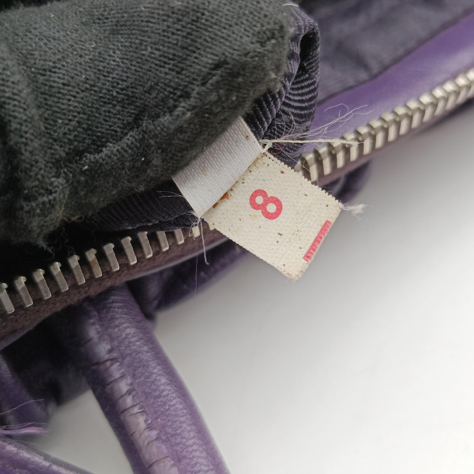 Pre-owned Prada ribbon gather Purple Leather BN1631 shoulderbag | stylenewstar