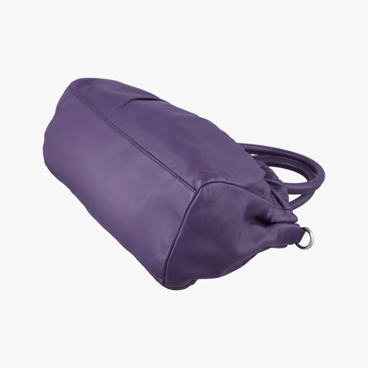 Pre-owned Prada ribbon gather Purple Leather BN1631 shoulderbag | stylenewstar