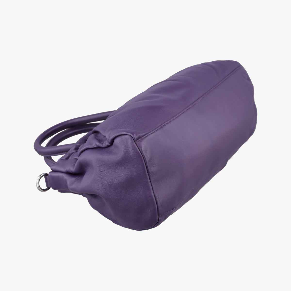 Pre-owned Prada ribbon gather Purple Leather BN1631 shoulderbag | stylenewstar