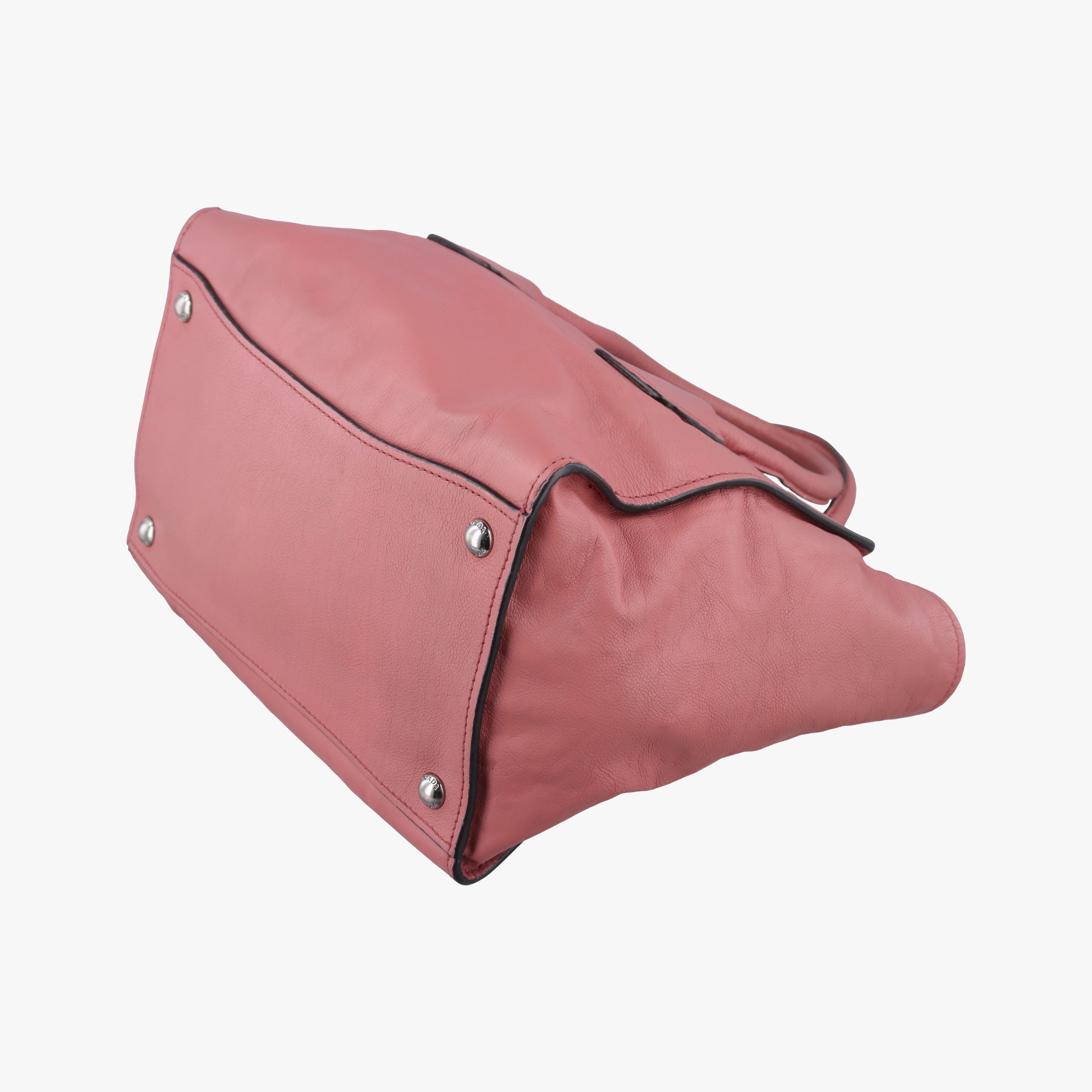 Pre-owned Prada Twin Pocket Winged Tote Pink Leather BN2619 shoulderbag | stylenewstar