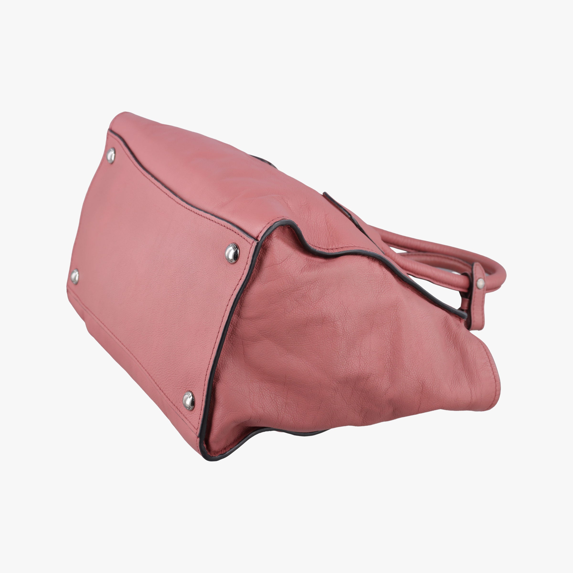 Pre-owned Prada Twin Pocket Winged Tote Pink Leather BN2619 shoulderbag | stylenewstar