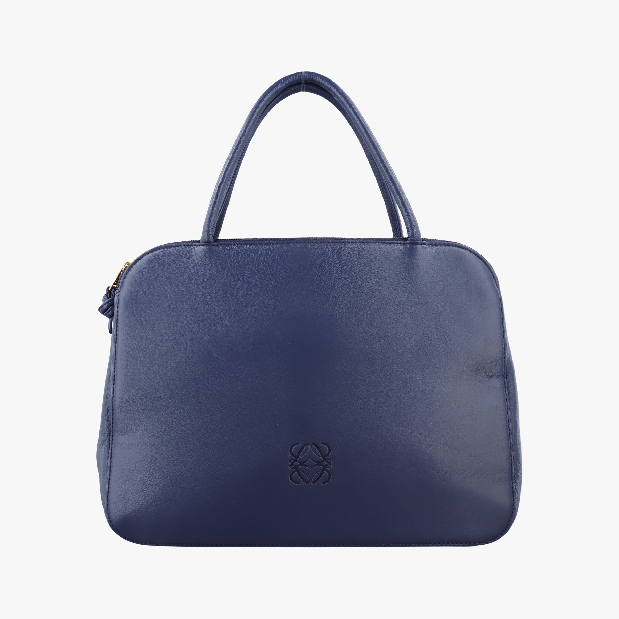 Pre-owned Loewe Anagram Navy Nappa Leather shoulderbag | stylenewstar